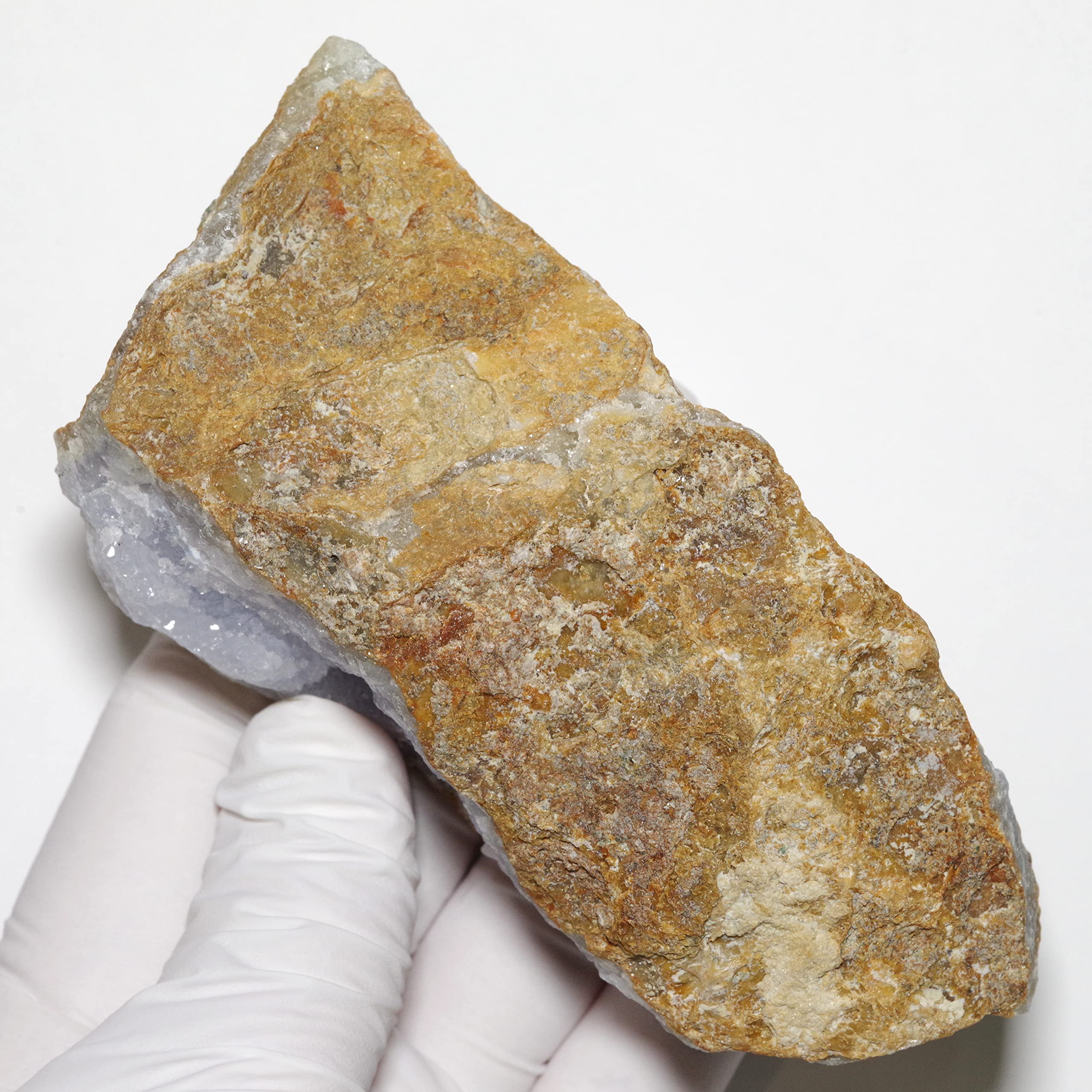 Amazon | [N2 stone Natural] 天然鉱物 ブルーレースアゲート ジオード