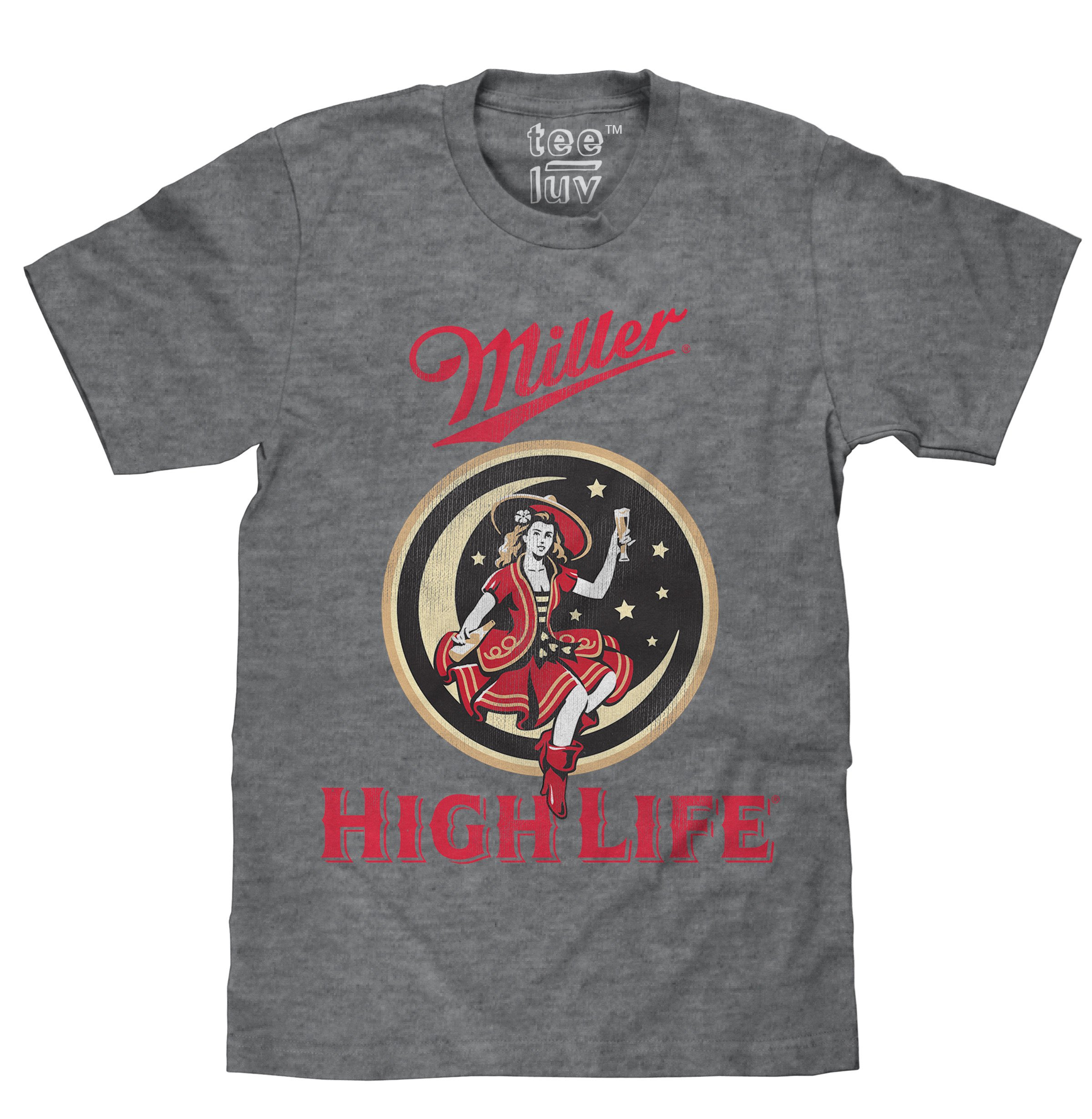 Miller High Life 'Girl on Moon' Logo Mens T-Shirt