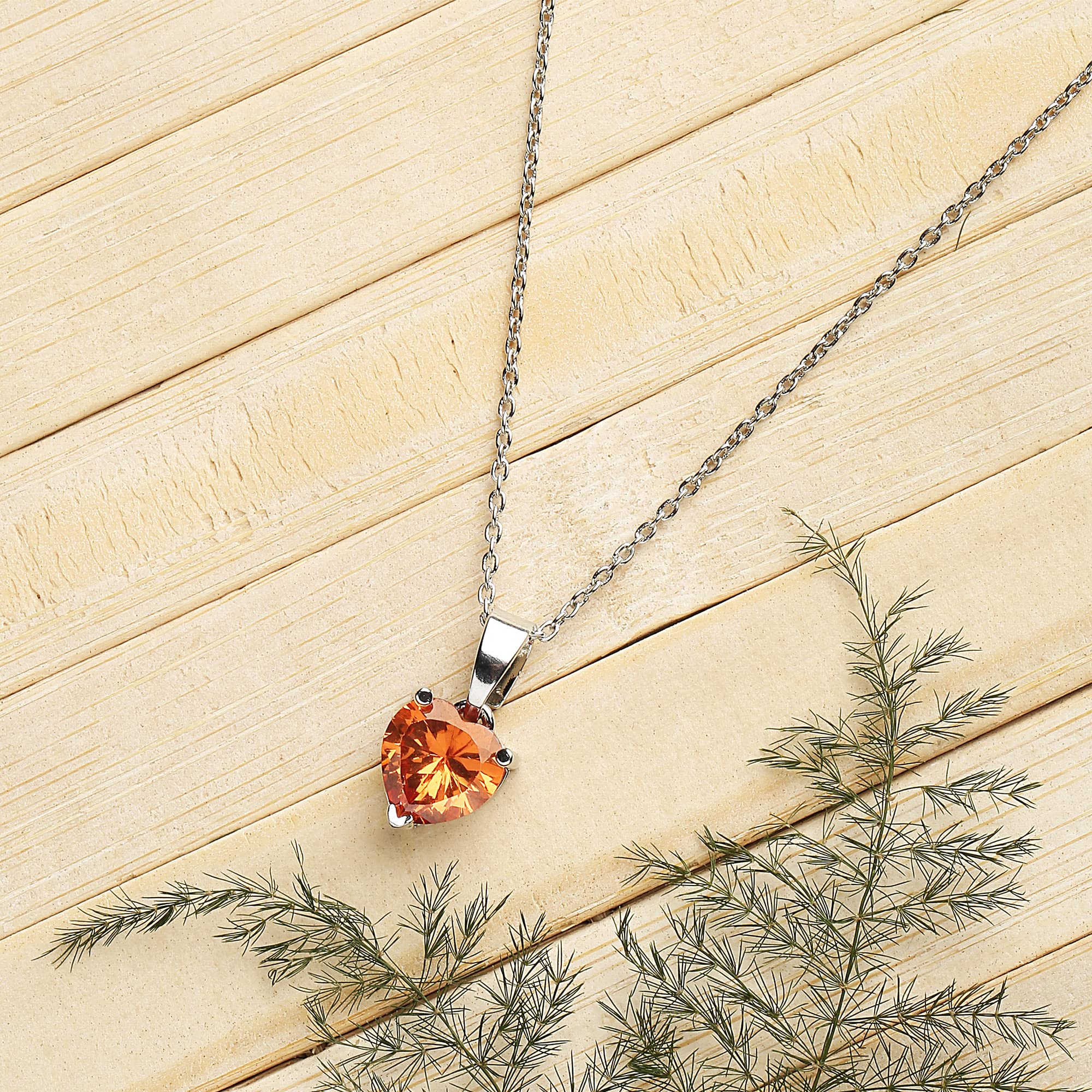Heart Shape Valentine Pendant Necklace with Chain