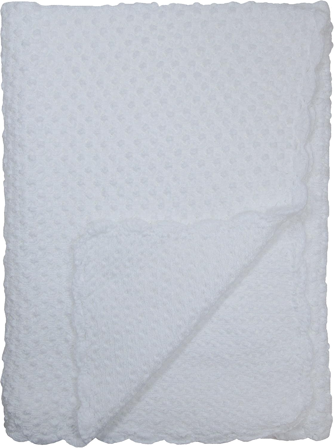 Baby Fancy Christening White Hand Crochet 100% Cotton Shawl/Blanket 34 x 30 in - Bubble