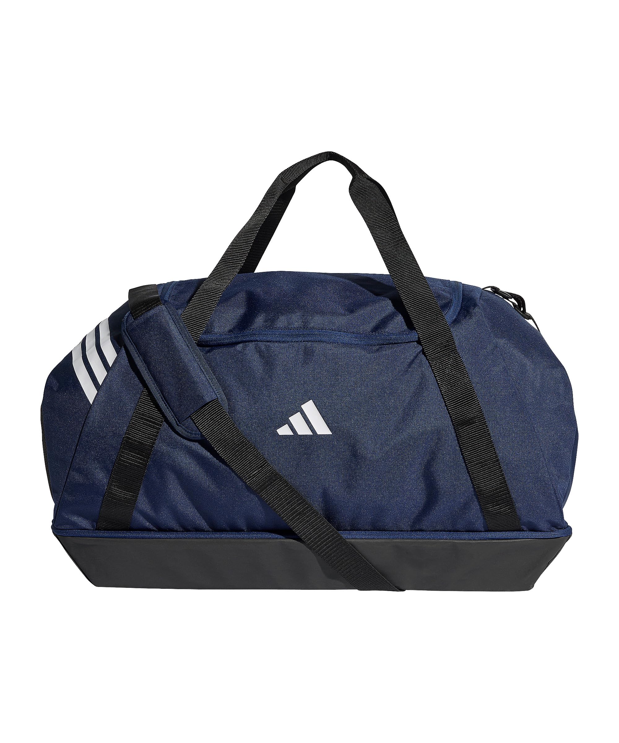 adidas Unisex Tiro Duffle Bag Large with Bottom Compartment Duffel Bag, Team Navy Blue 2/White, One Size