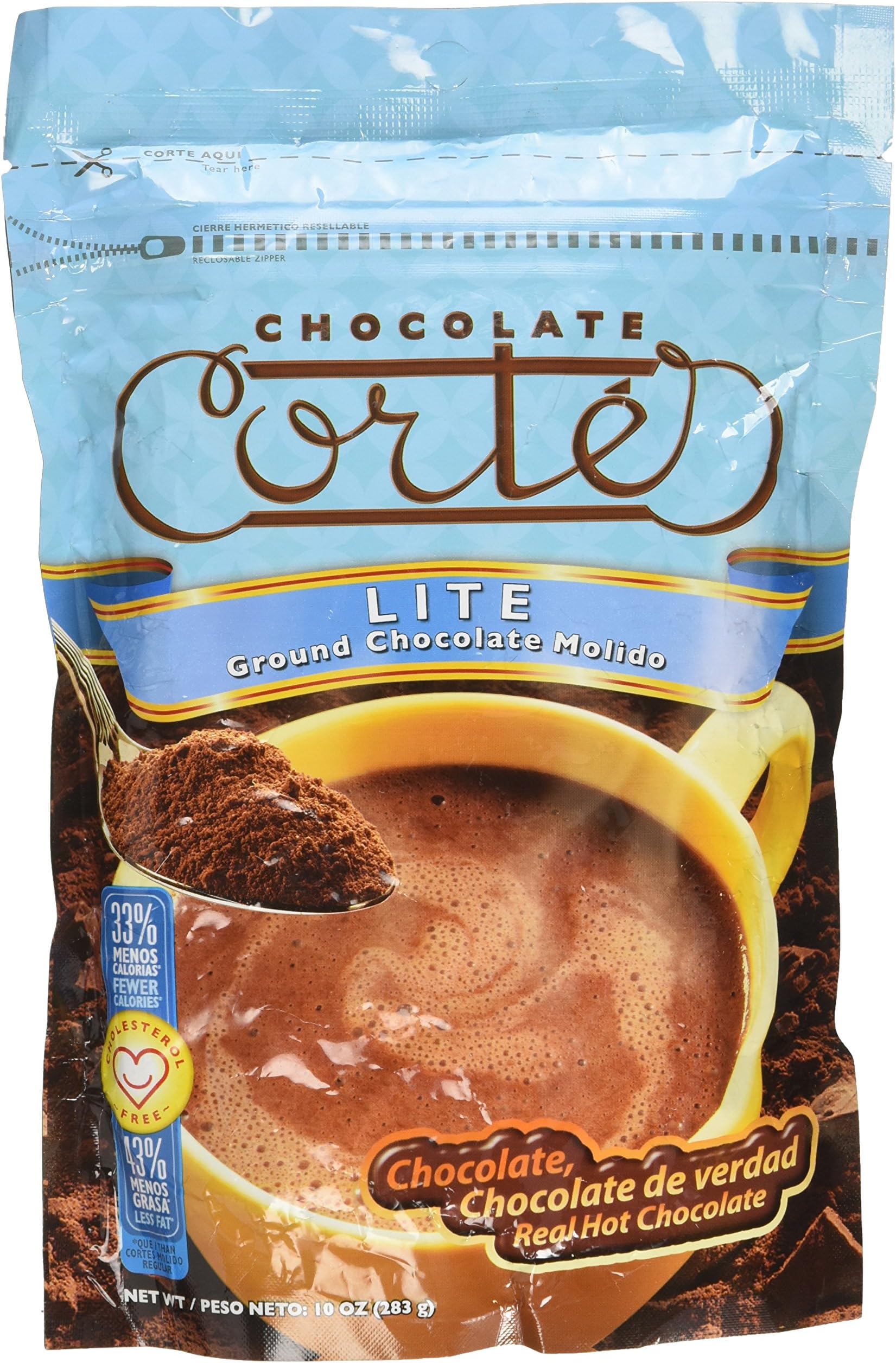Ground Lite Hot Chocolate Cocoa Cortes 10oz