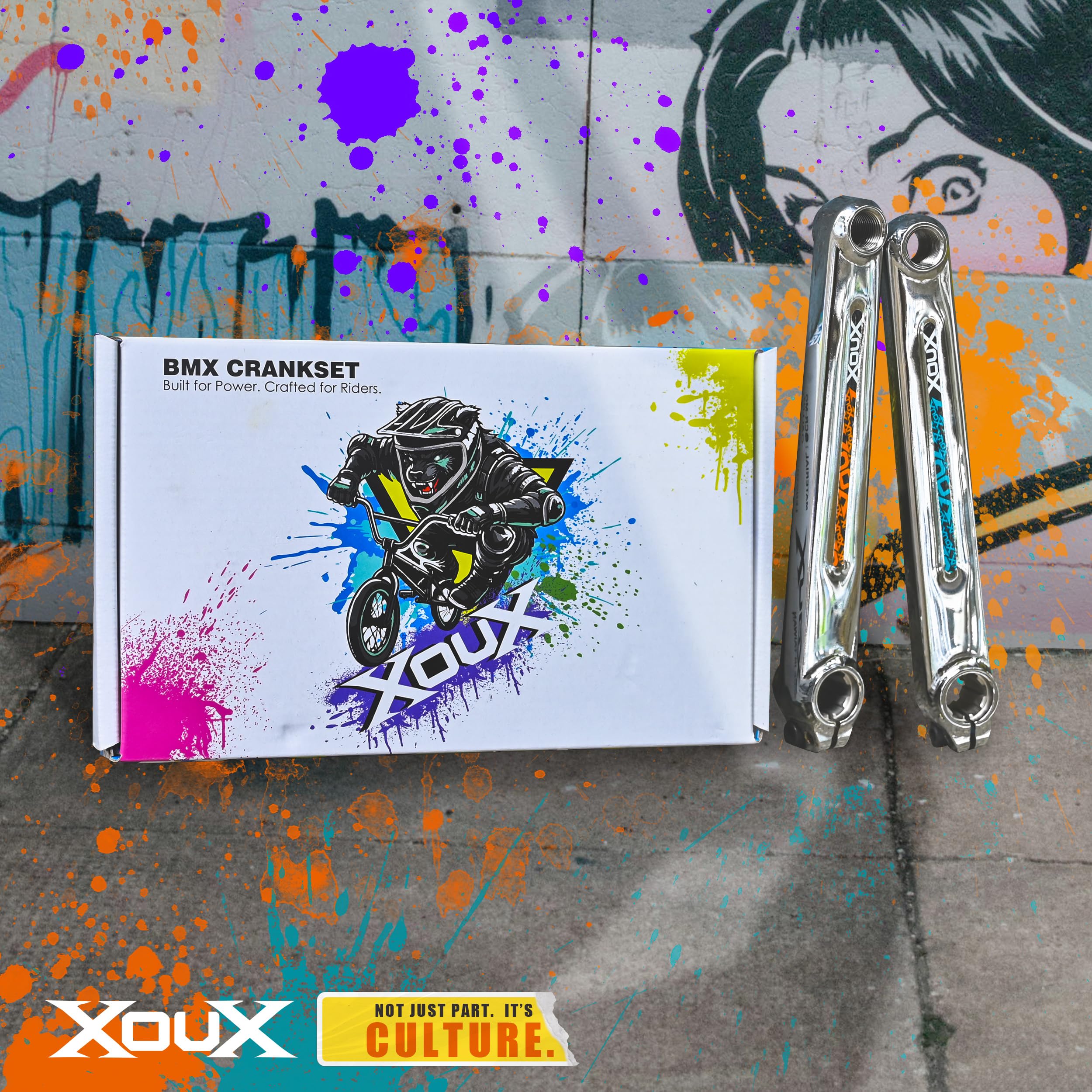 Amazon.com : XOUX Titan BMX Crankset 175mm – Chrome Plate Cr-Mo