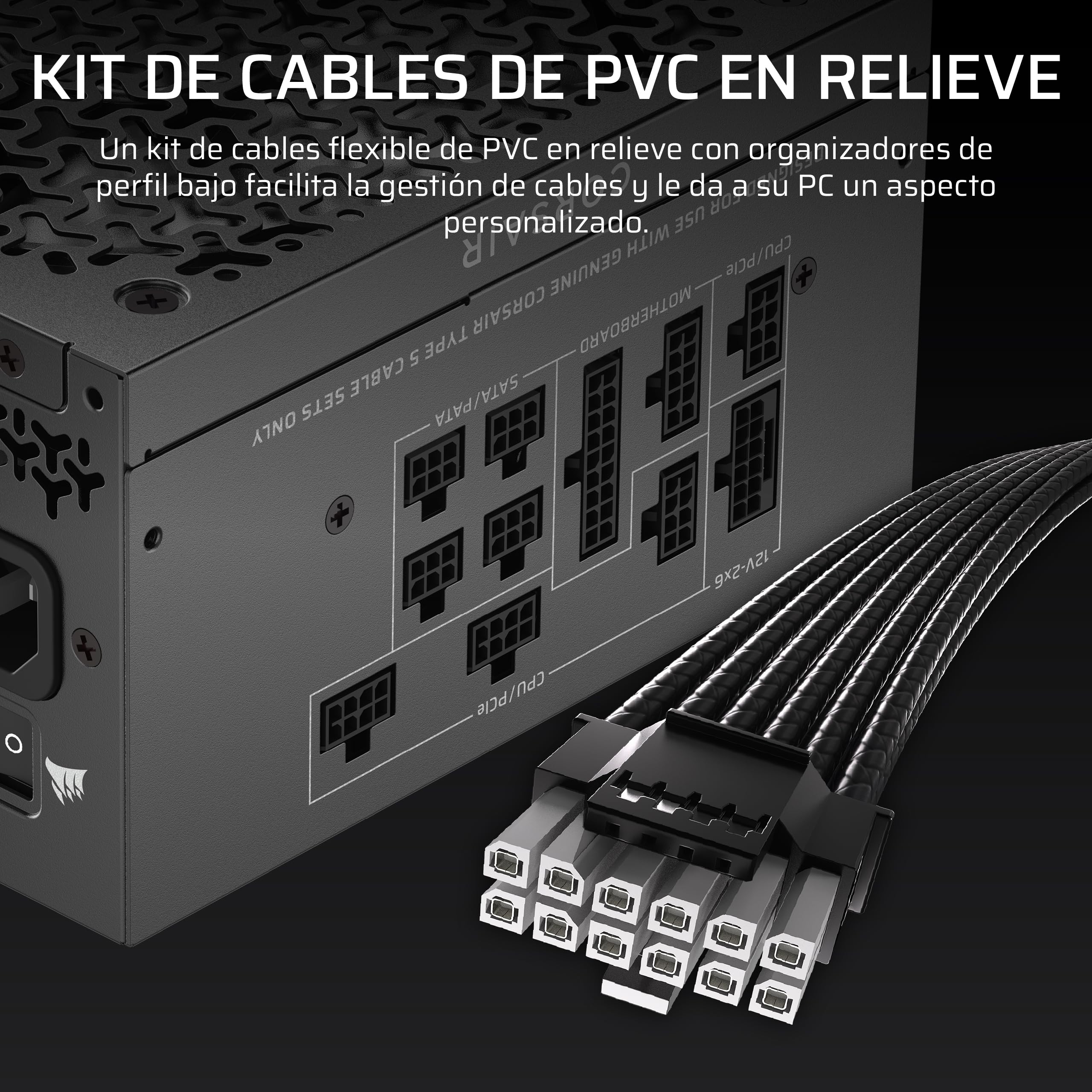CORSAIR RM850x Shift (2025) Fuente de Alimentación ATX Totalmente Modular – Interfaz Lateral Modular, 12V-2x6, ATX 3.1 y PCIe 5.1, Condensadores de 105°C, Cybenetics Gold – Negro