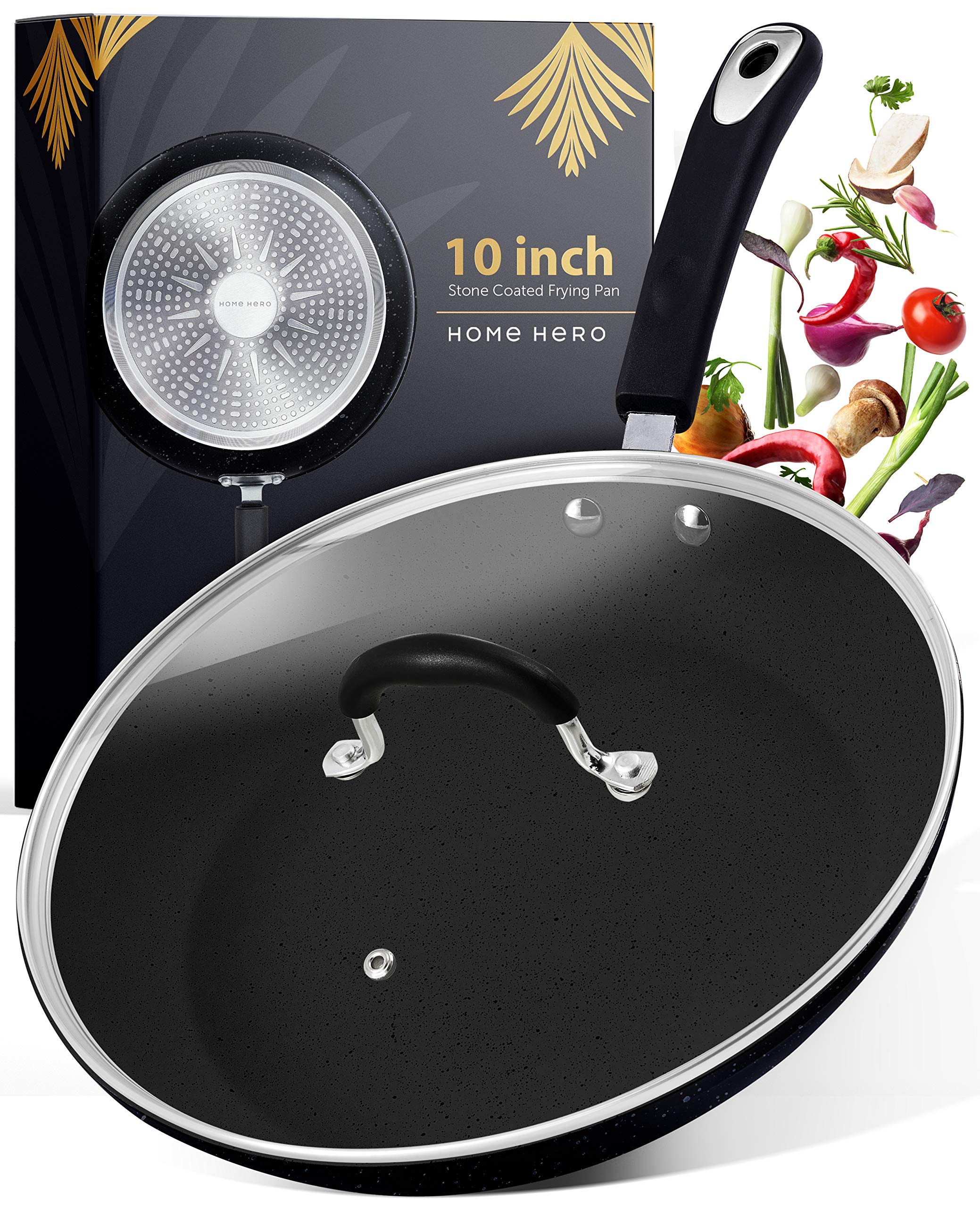 Buy Stone Coated Nonstick Frying Pan with Lid 10 Inch Frying Pans