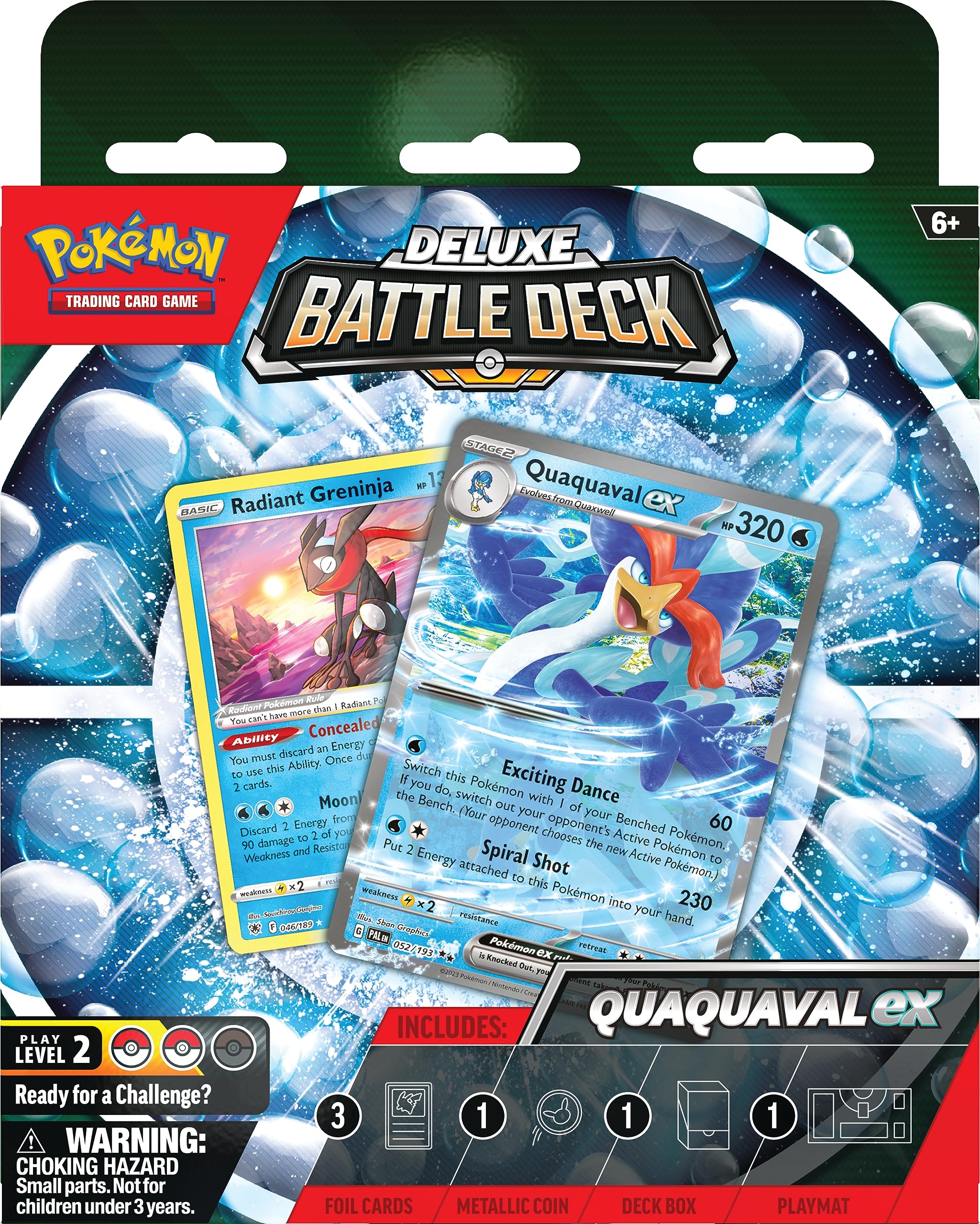 Pokémon TCG : Deck de Combat Quaquaval ex Deluxe (Jeu de 60 Cartes et Accessoires prêt à Jouer)