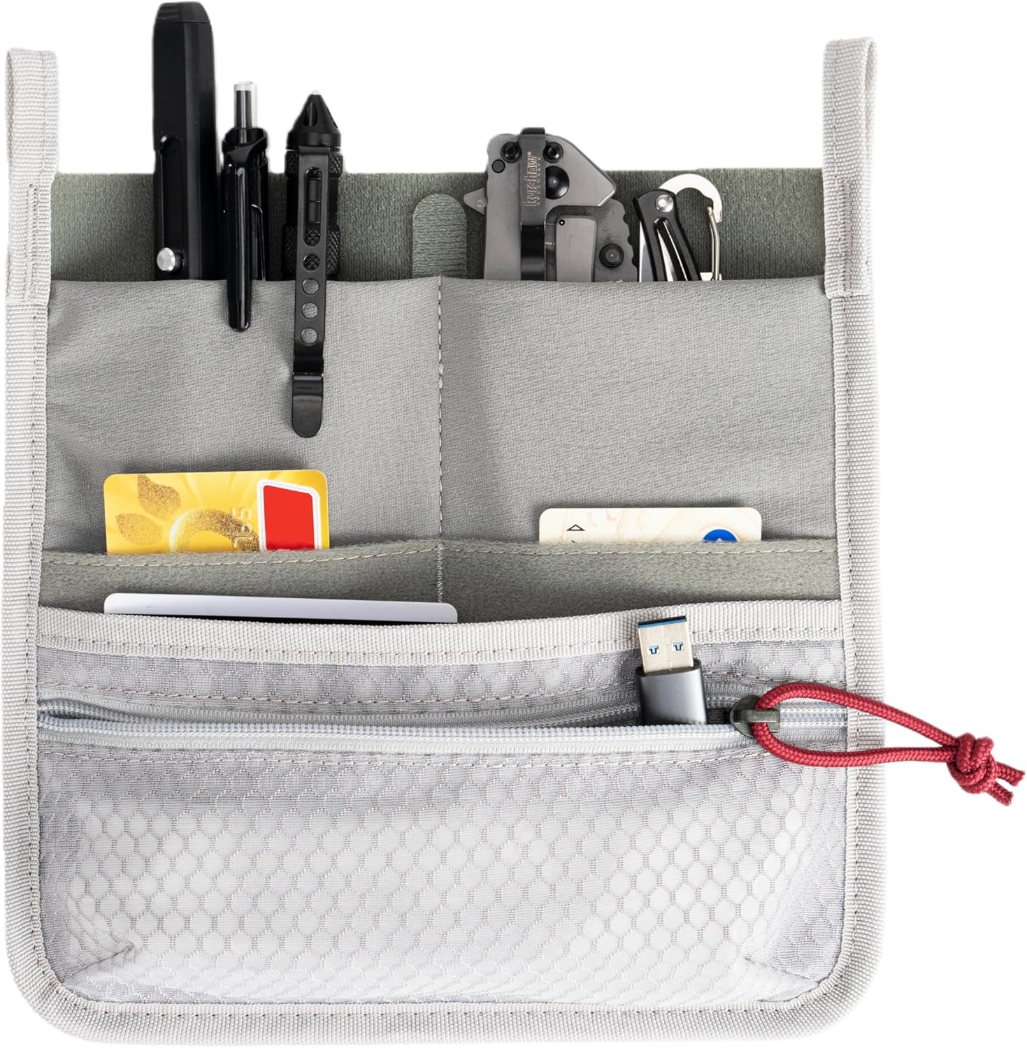 Multi Pocket Admin Organizer for Backpack, Hook and Loop Pouch Mesh Zipper Pouch, Tactical Backpack Organizer Insert for Men & Women, EDC Tool Kits for Outdoor Travel - Tactical Bag Accessories