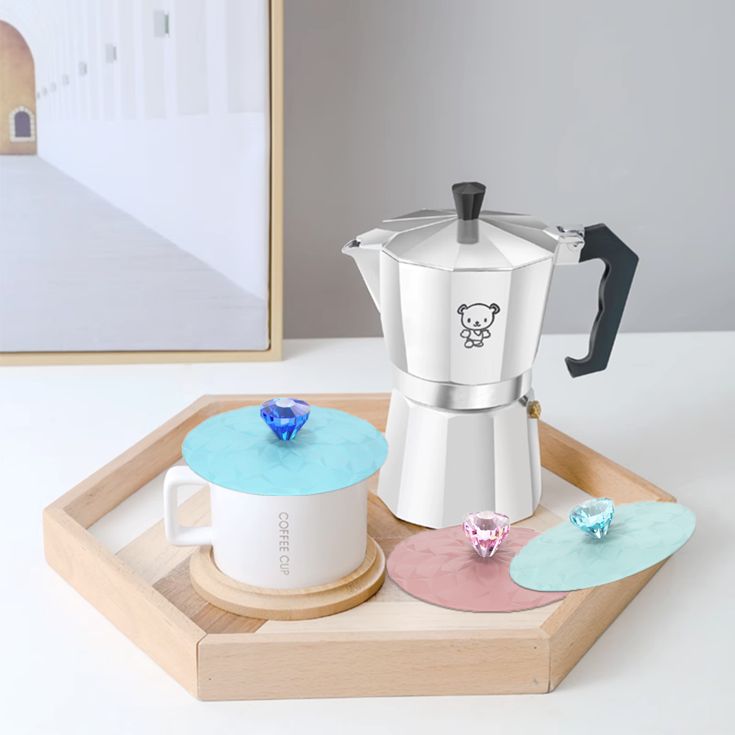 Silicone Glass Cup Covers,6 Pcs Food-Grade Silicone Drink Glass Cup Lids,Reusable Anti-dust Cup Covers, For Most Drinking Cups & Glasses (1 - View #4