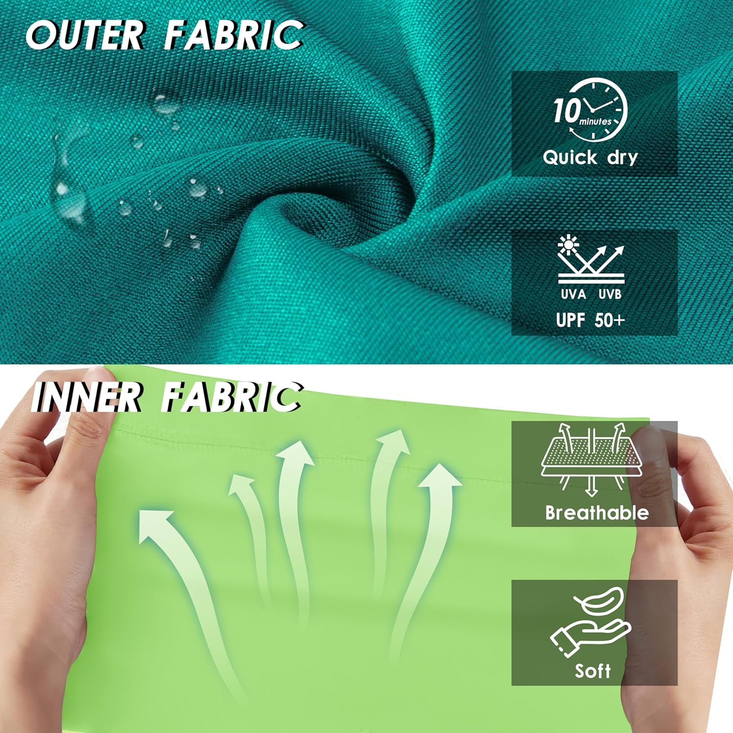 FT FENTENG Mens Swim Trunks with Compression Liner 7" Board Shorts with Zipper Pockets 2 in 1 Quick Dry Bathing Suits - Image 5