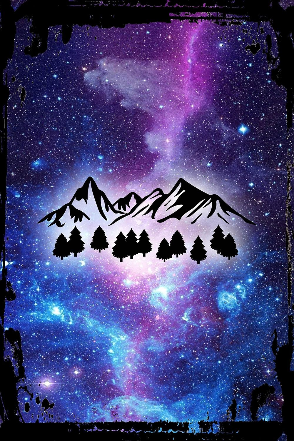 Galaxy Inspirational Funny Sign Clip Art Mountain Range And Forest Outdoors Adventure Hiking Metal Funny Sign Decor Funny Gift