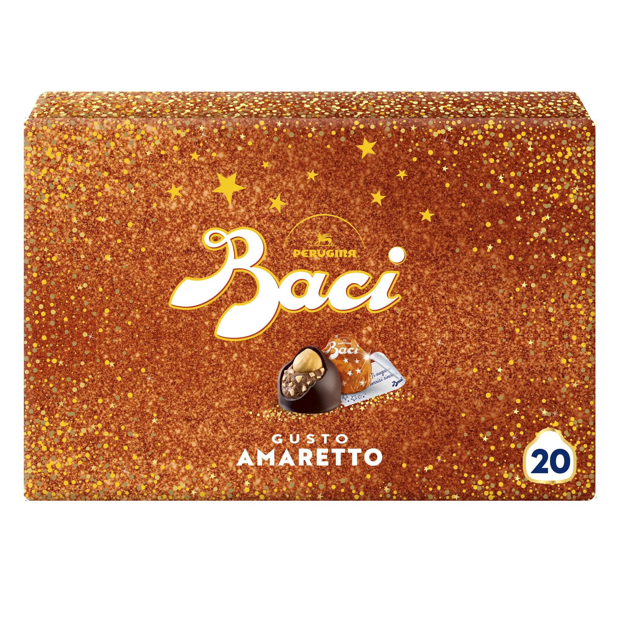 BACI PERUGINA Amaretto Cioccolatini Fondenti ripieni al Gianduia, Latta Regalo 250g