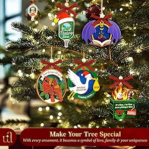 Woodamore Gifts for Women - Ornament Fantasy Reader Gifts for Book Lovers, Fourth Wing Bookish Christmas Ornaments for Bookshelf Library Decor, Ornaments for Christmas Tree