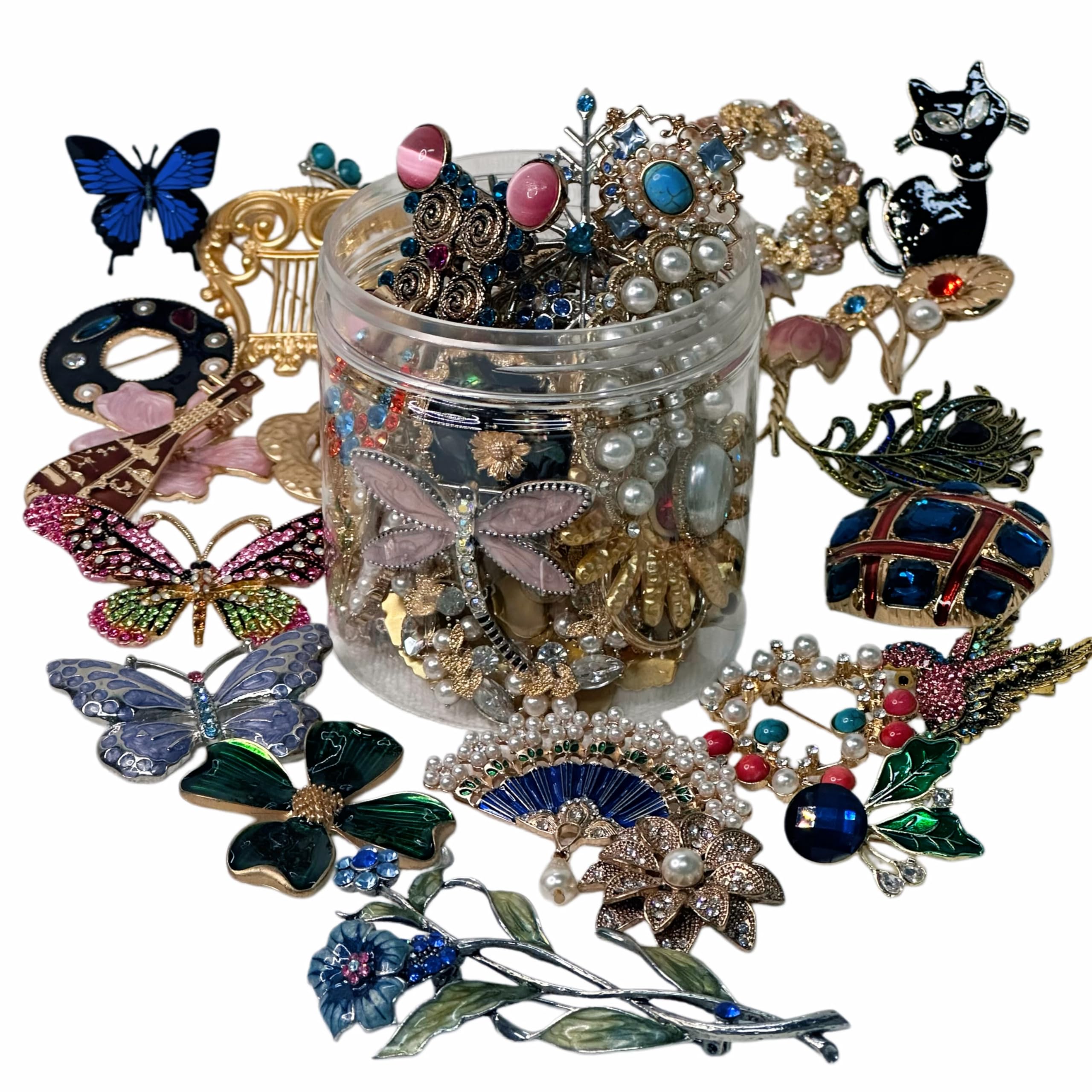 Mystery Jewelry Jar for Women, Gothic Witchy Vintage Jewelry Gift Set(Goth Boho Mixed Punk Everyday Necklaces,Earrings, Rings,Bracelets/Bangles),Unique Alternative Fashion Romantic Cute Present for Her