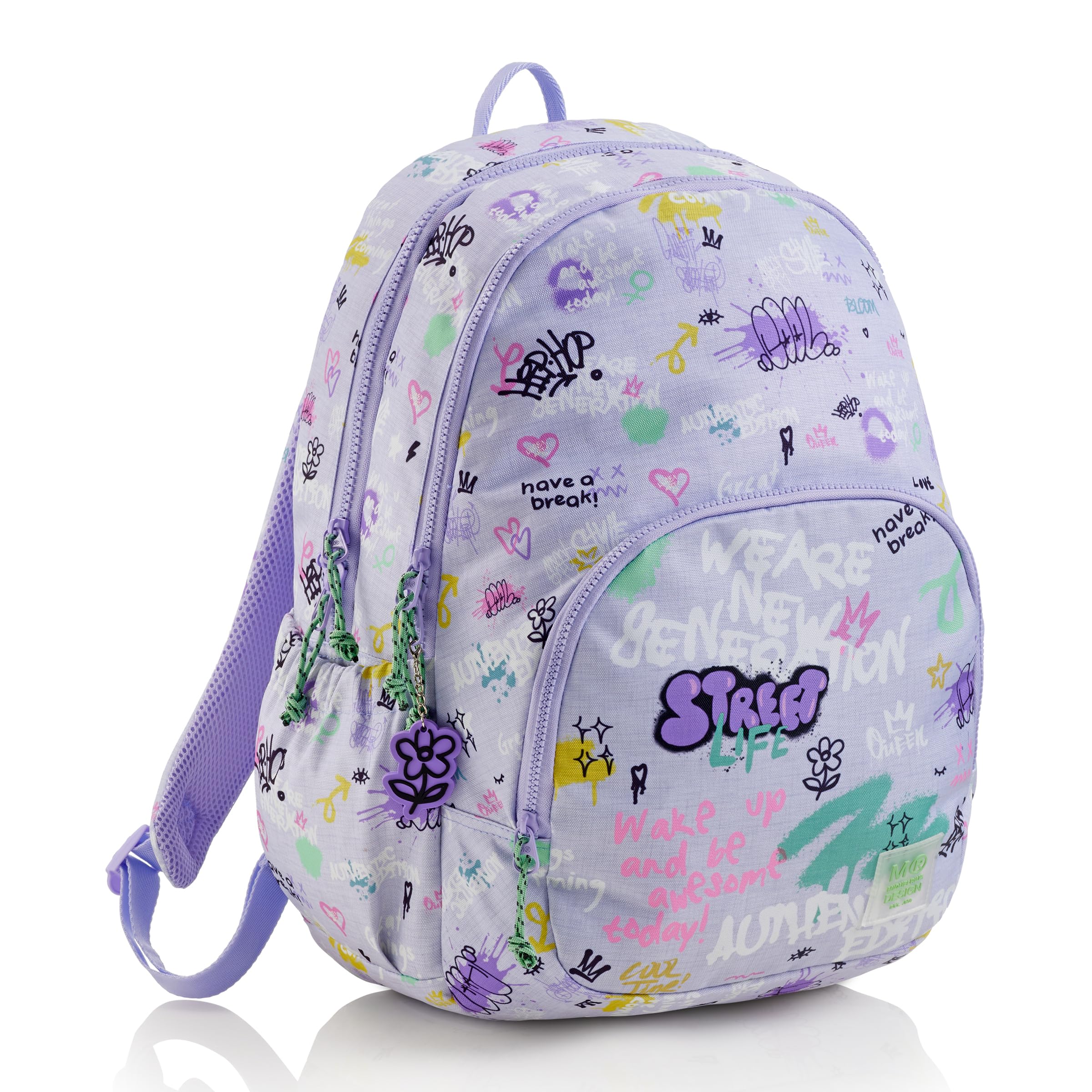 Miquelrius - Mochila escolar, Triple compartimento, Doble cremallera, Fabricada con botellas recicladas, Capacidad 27 litros, Asas regulables, Espalda acolchada, Tiradores metálicos, Vuelta al cole