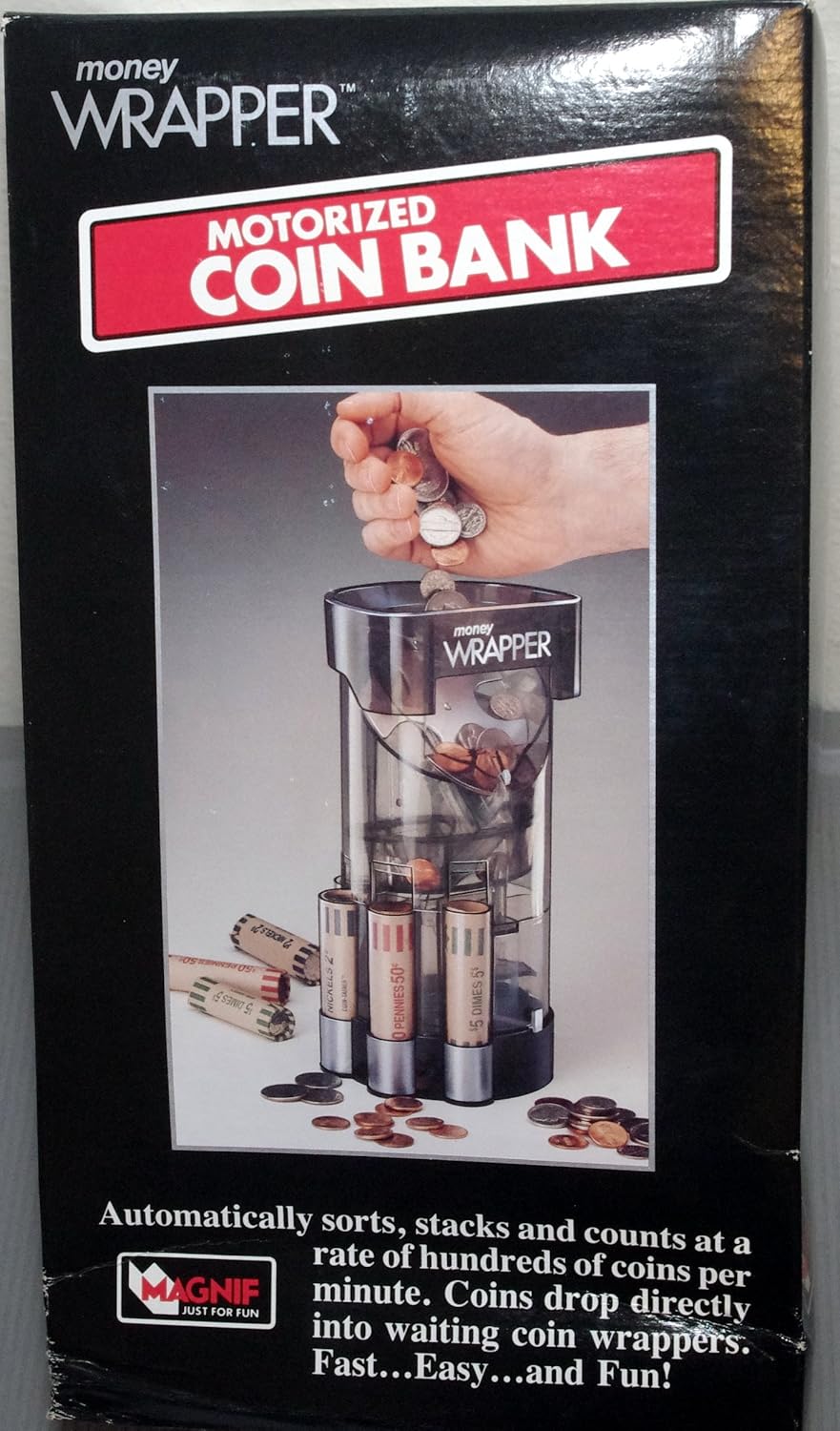 Magnif Motorized Coin Bank Money Wrapper Toys & Games