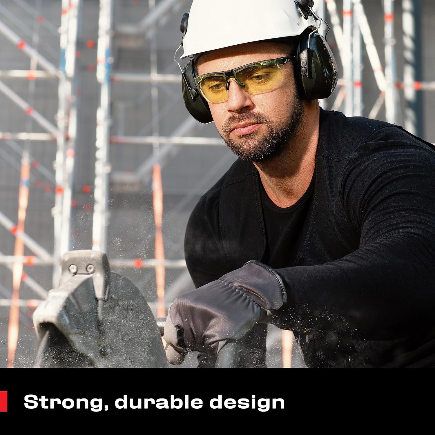 NoCry Yellow Safety Glasses for Men – ANSI Z87 Rated Shooting Eyewear with Scratch and Fog Resistant Lenses – Blue Light Blocking, 100% UV Protection – Fully Adjustable for a Comfortable Fit - Image 7