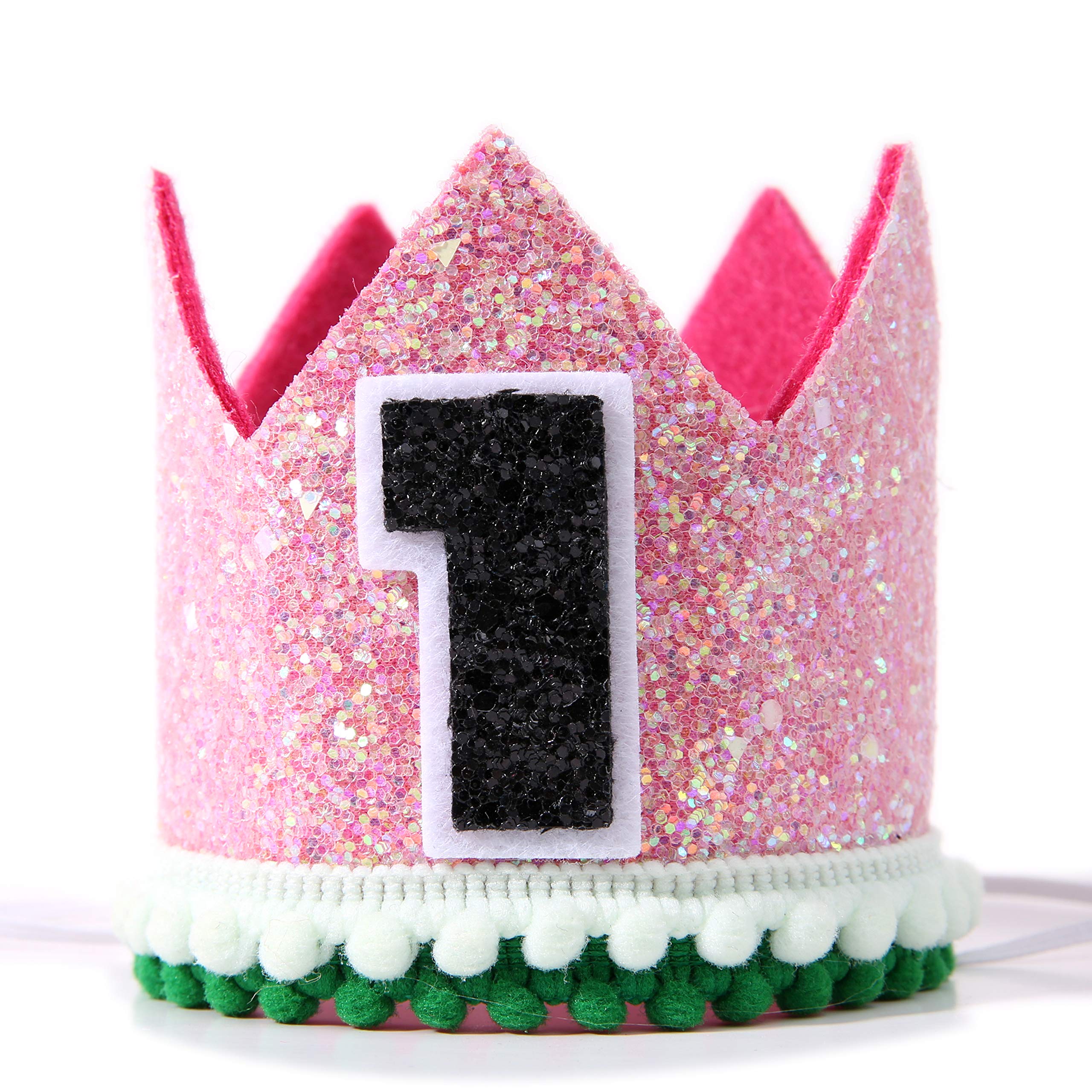 Watermelon ONE Crown for 1st Birthday - First Birthday Decoration for Baby's, Glitter Crown for Girl, Baby Birthday Souvenir Gifts (Watermelon Crown Hat)