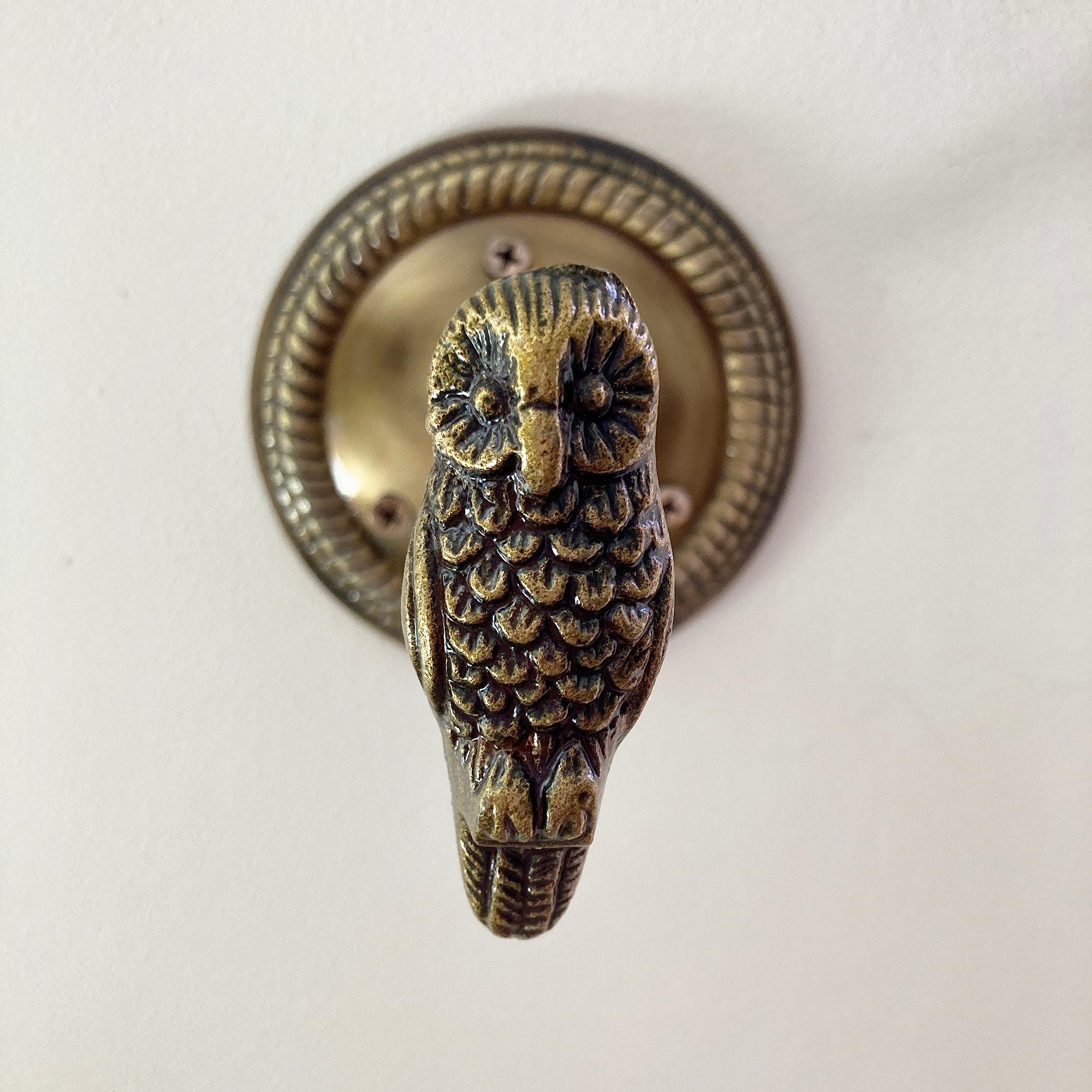 Animal Hook, Curtain Hold Back, Tie Back, Jewellery Hook, Antique Brass, Iron (Owl)