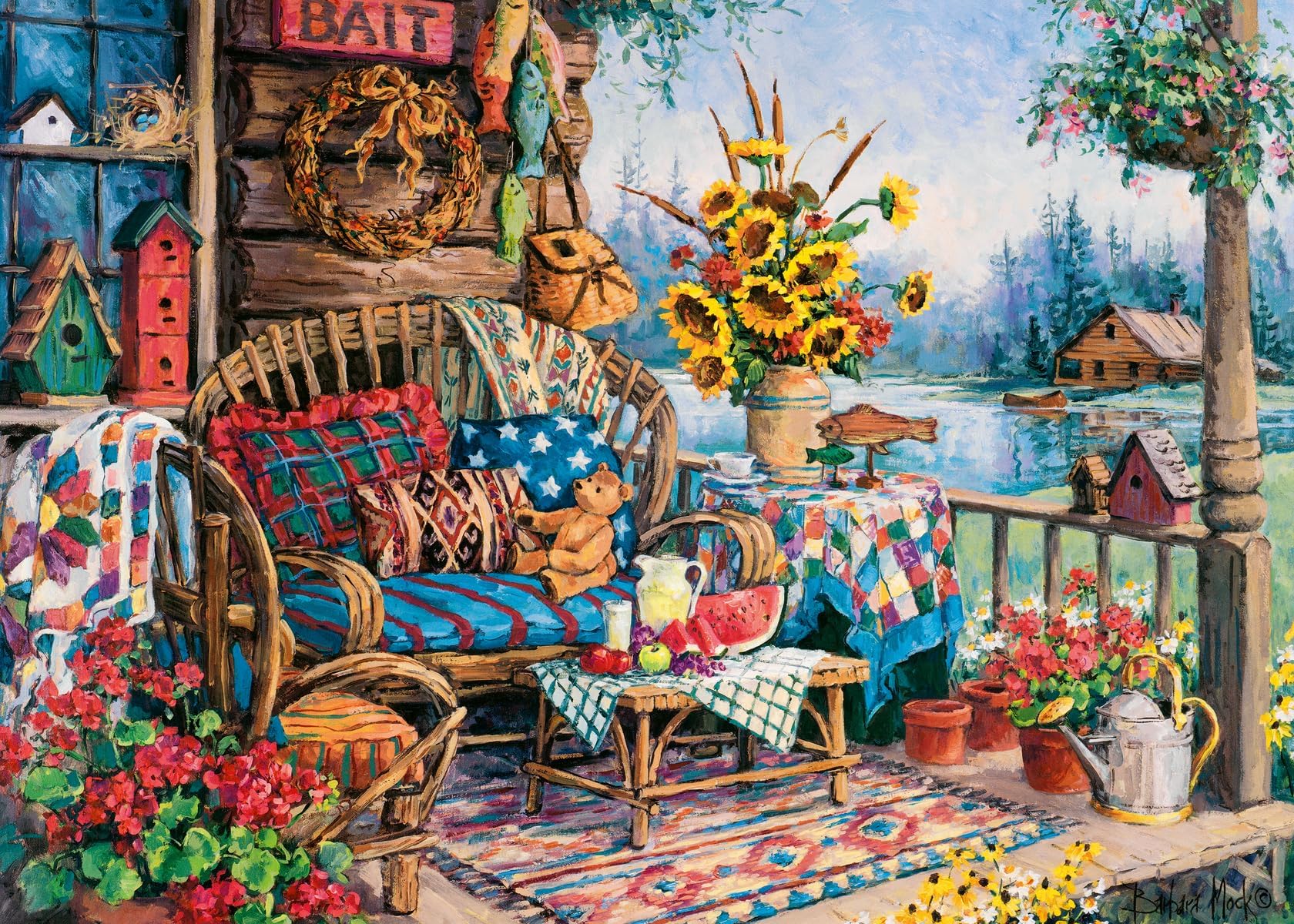 Wonder Forge Country Hideaway 1000 Piece Jigsaw Puzzle for Adults | Unique, P...