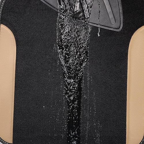 Miniatura 7 de CAR PASS Tapetes para piso de auto, universales, impermeables, colores de arco iris., Negro con verde