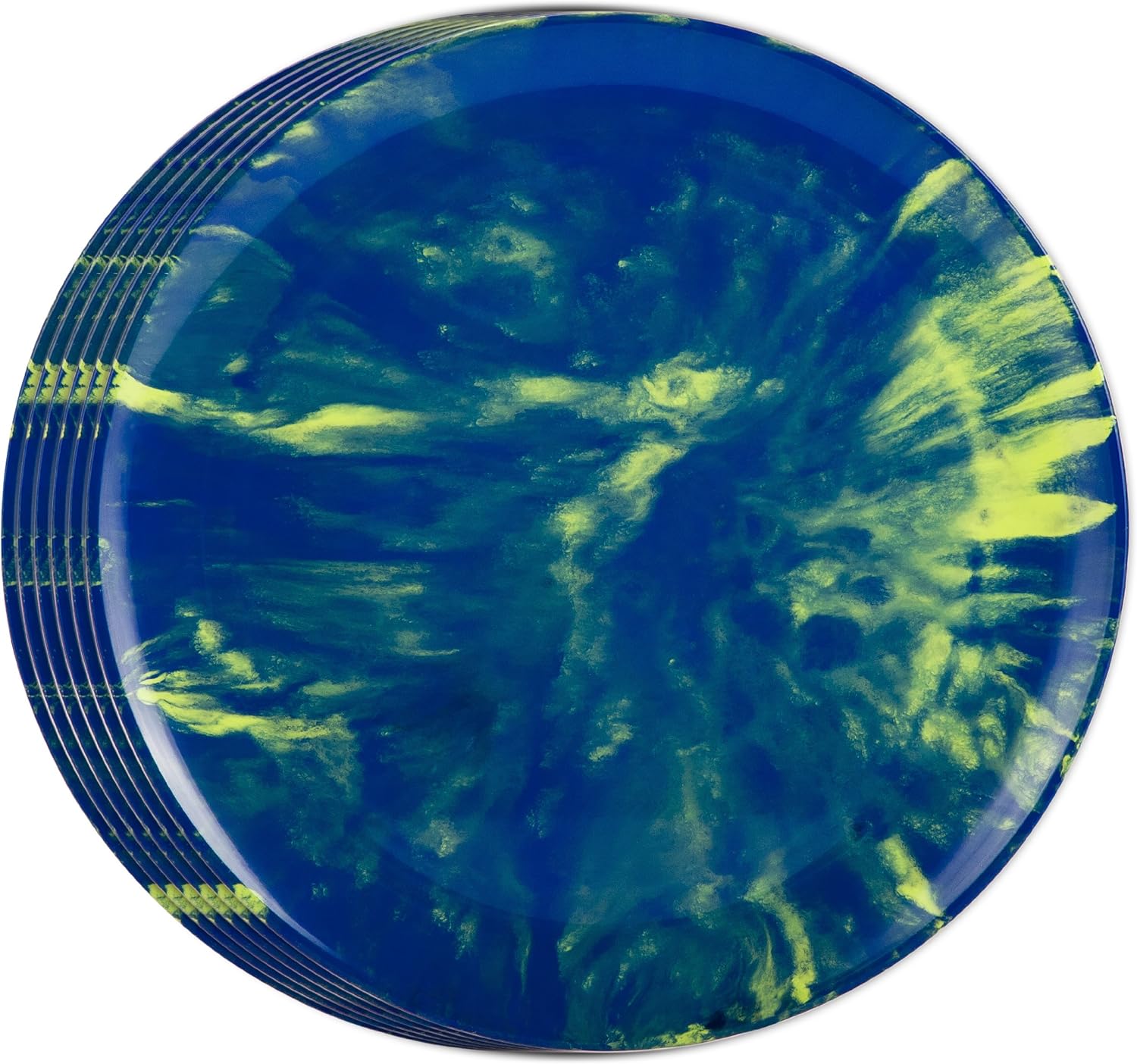 Zak Designs Aurora 10Inch Dinner Plates with Blue and