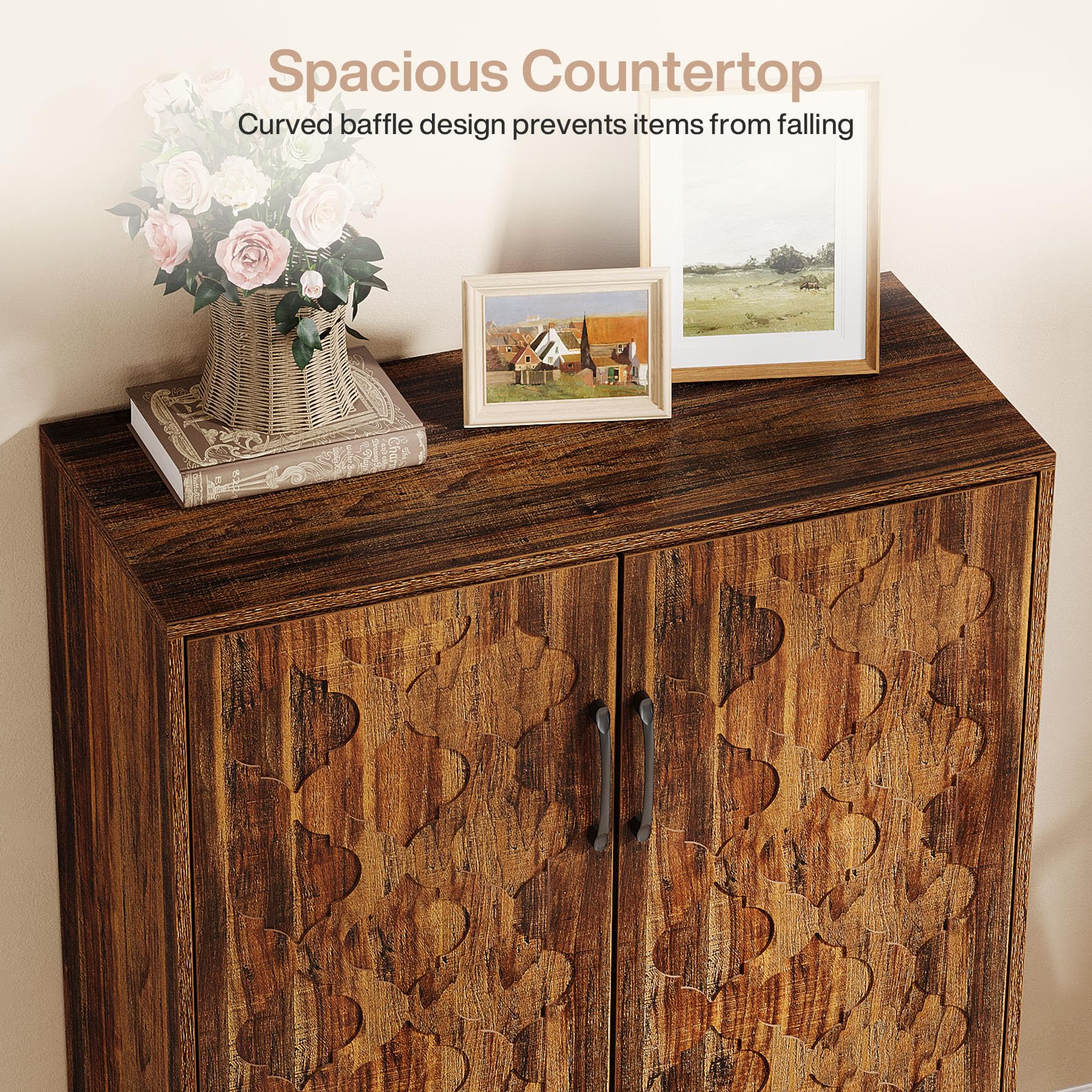 Best Solid Wood Shoe Cabinet Picks for 2026 1 Tribesigns Shoe Cabinet for Entryway, Farmhouse Tall Shoe Cabinet with Doors and — product photo