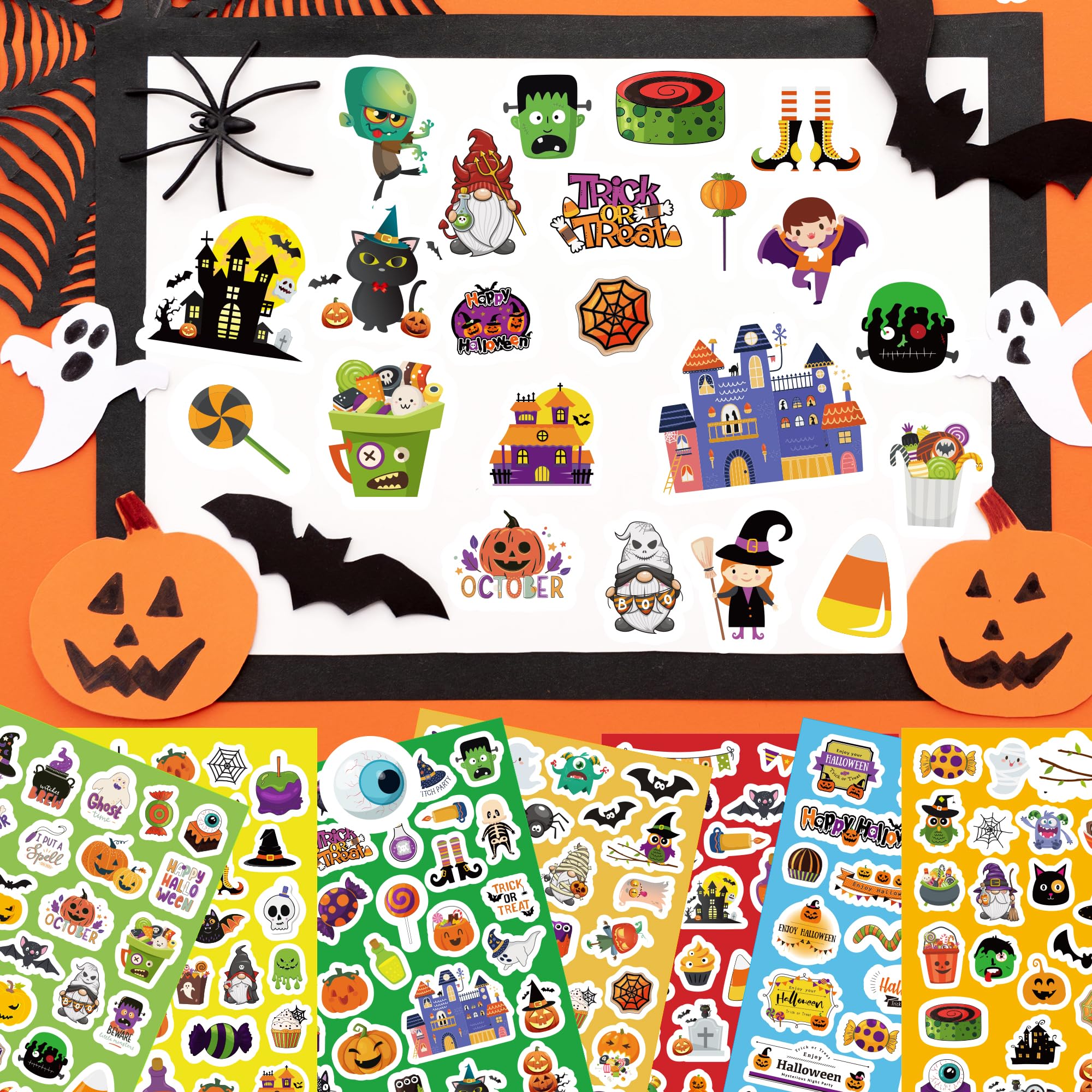 Party Favor Stickers Halloween Stickers 60Pcs Happy - 2 Inch Round Boo ...