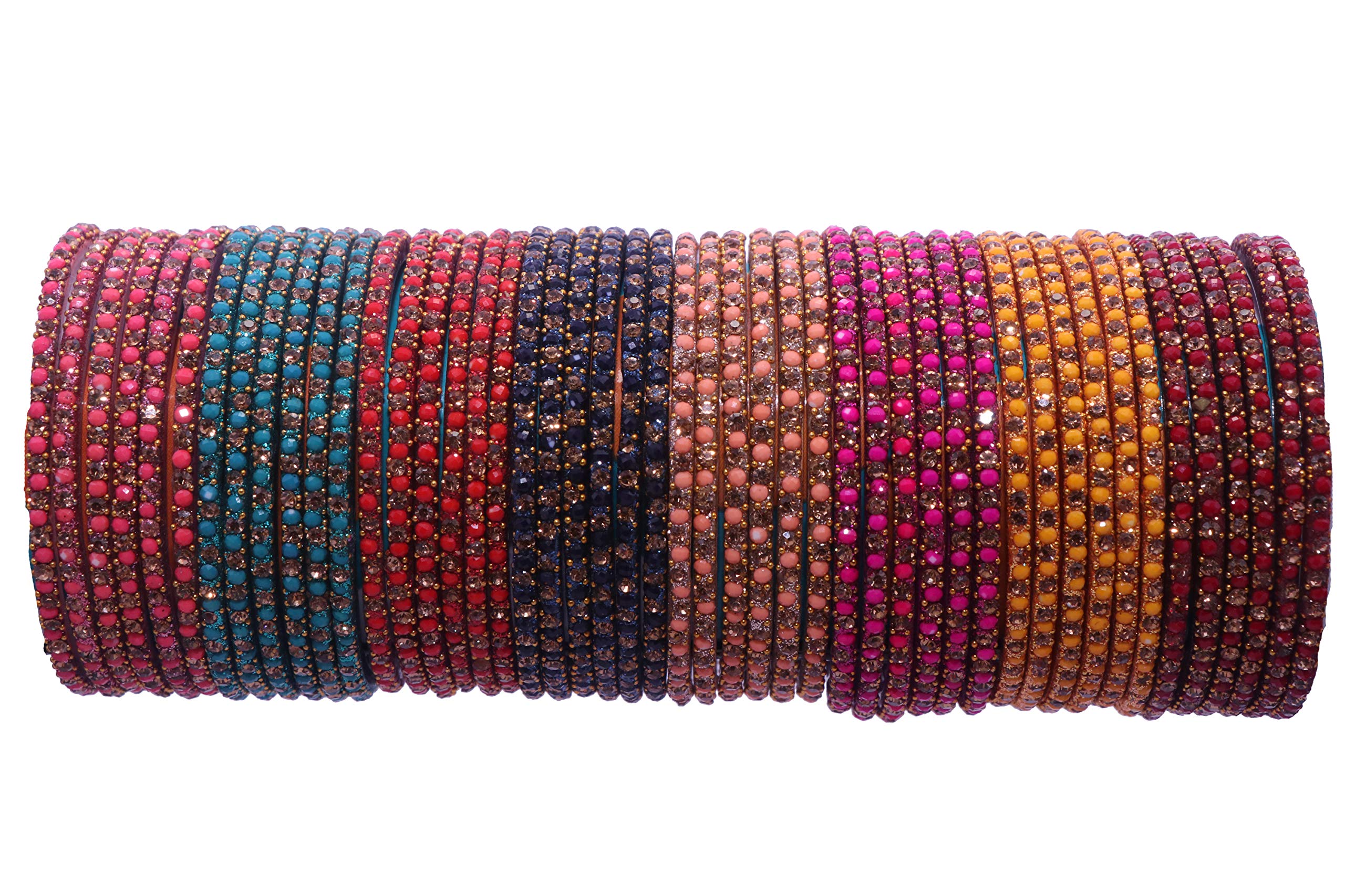 SHUBHLAXMI Glass bangle fancy zircon/gemstone pattern bangle Set for women & girls (pack of 48) (B091398JBJ) Amazon Price History, Amazon Price Tracker