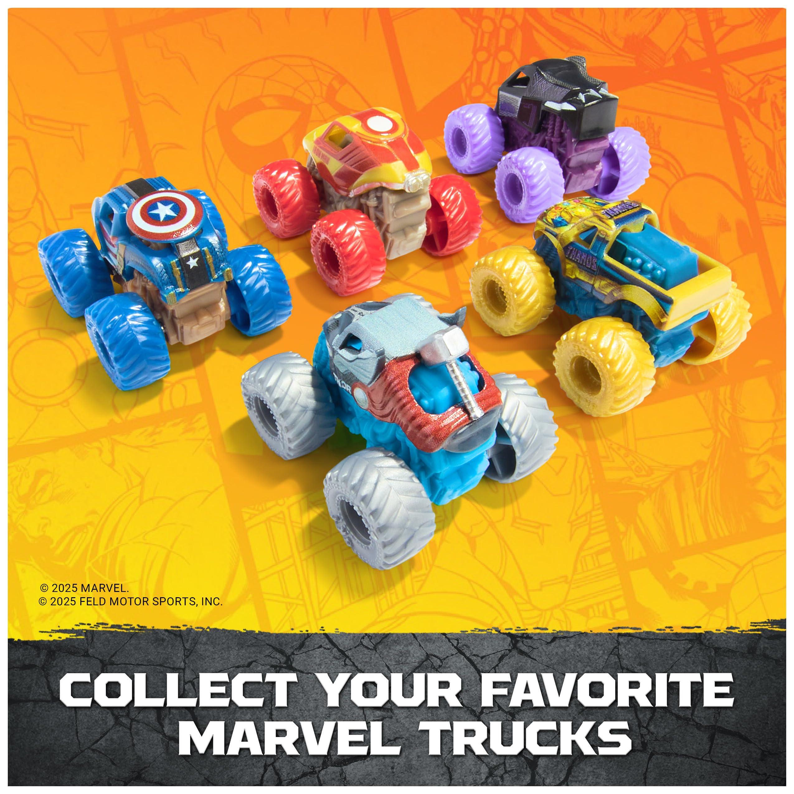Monster Jam Vehículo de Juguete Mini Jams 5PK Marvel
