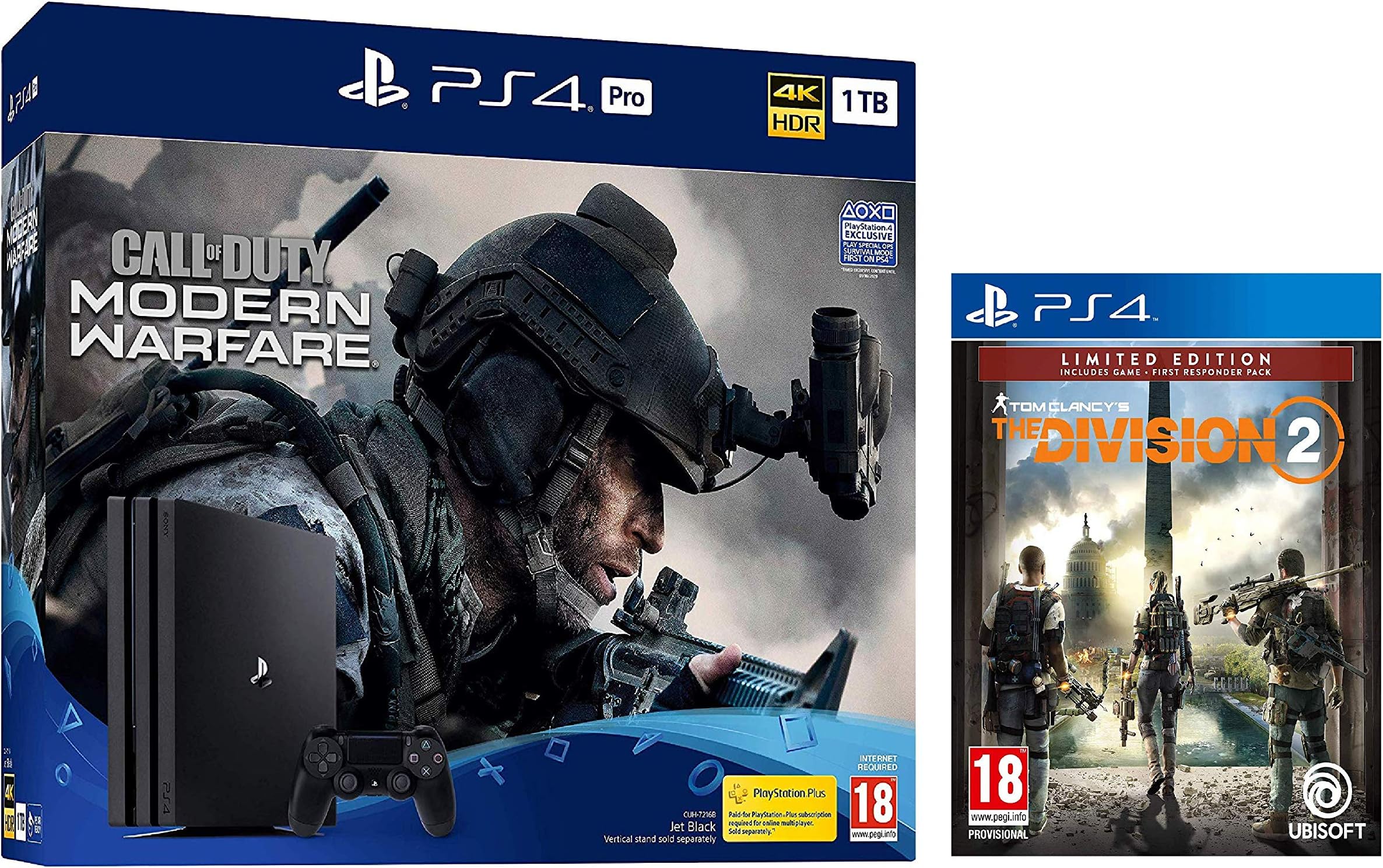 Call Of Duty: Modern Warfare PS4 Pro Bundle (PS4) + The Division 2 (Exclusive to Amazon.co.uk)