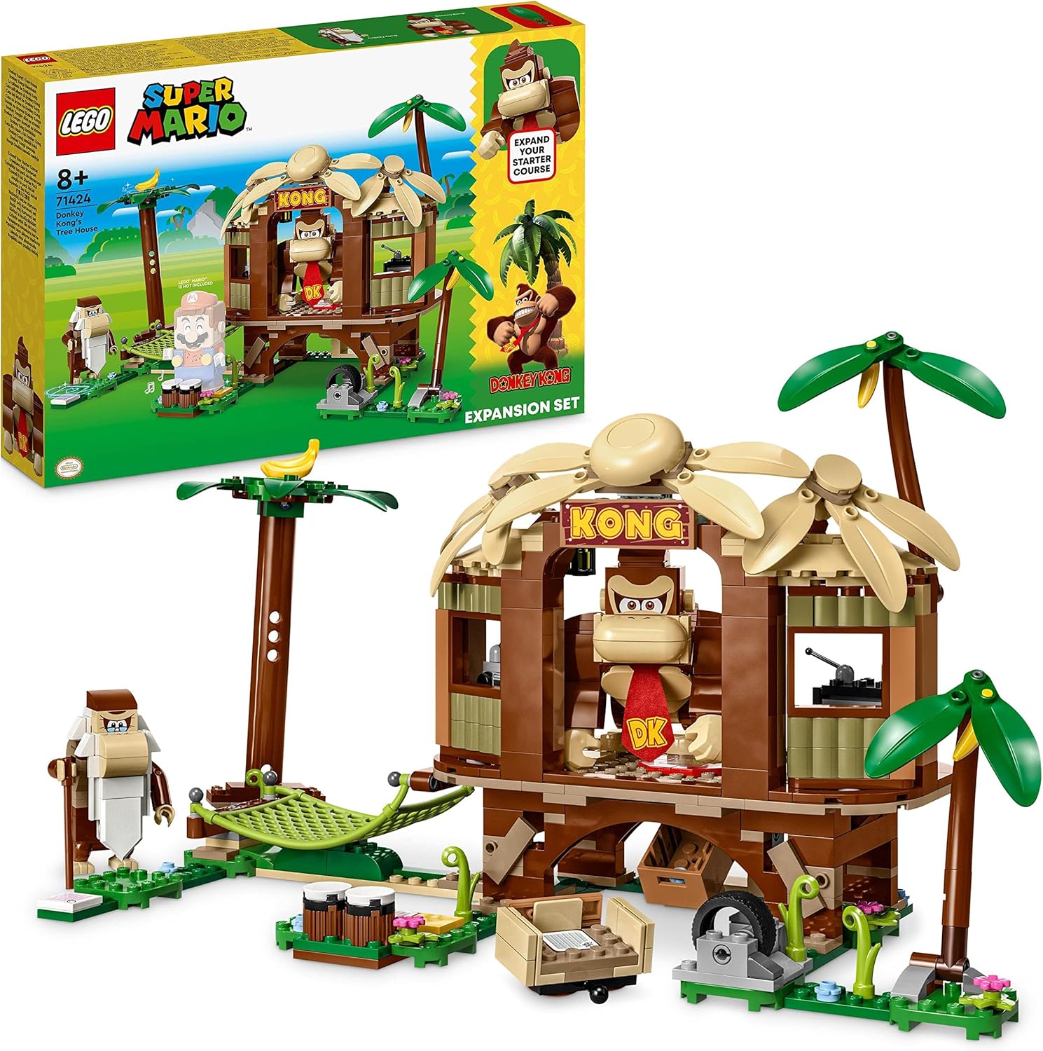 Super Mario Pack di Espansione Casa sull'Albero di Donkey Kong, Giocattolo Costruibile con 2 Personaggi da Abbinare a Uno Starter Pack, Giochi per Bambini e Bambine da 8 Anni, Idea Regalo 71424 - Lego