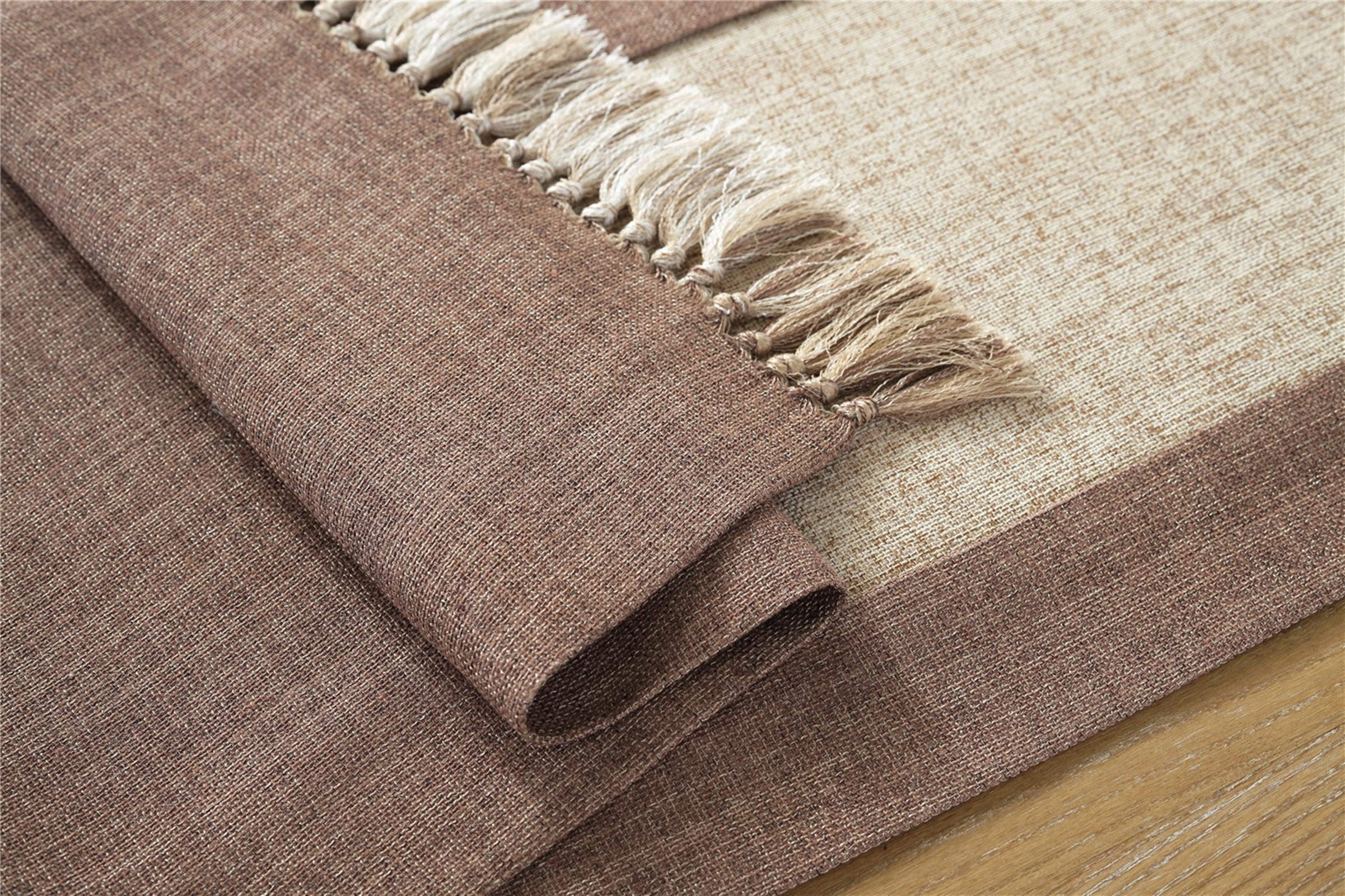 Daesar Runner Tavolo 38x240 CM, Runner Tavolo Moderno Beige con Nappa Runner per Salotto Runner Cotone Lino Tavola