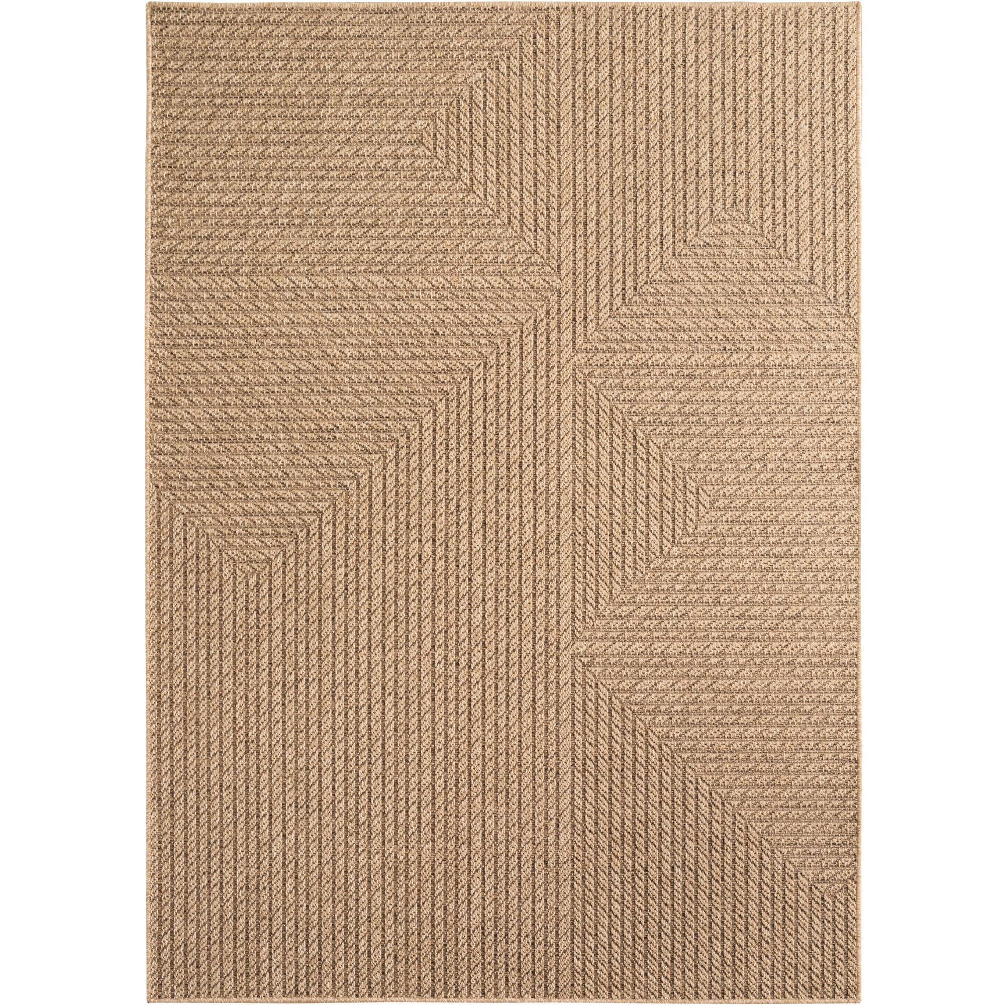 Tapis Tissé Plat Uni Style Kilim Lavable Beige 120x170 cm Entrée Couloir Oeko-TEX | ARLBERG