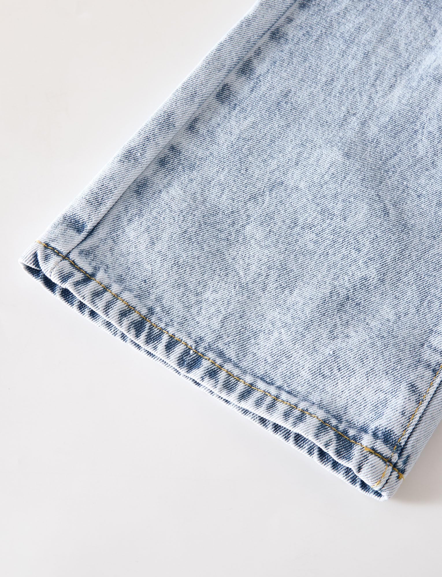 Maeau Pantalones vaqueros rasgados de pierna ancha para niñas, pantalones vaqueros estampados, rectos, holgados, con cintura elástica y bolsillos, 5-14 años, altura 120-160 cm