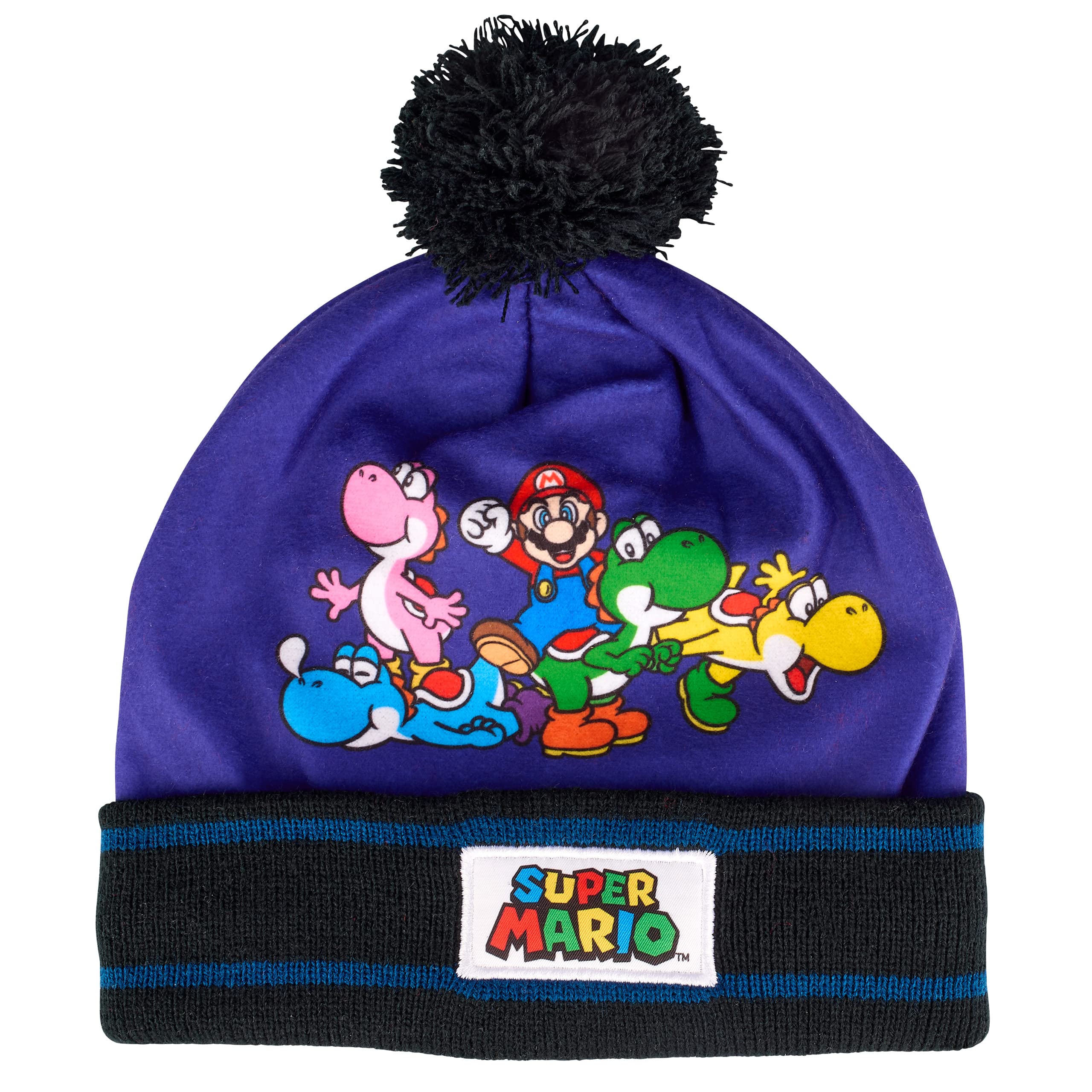 SUPER MARIO Czapka zimowa z pomponem, niebieski, 54