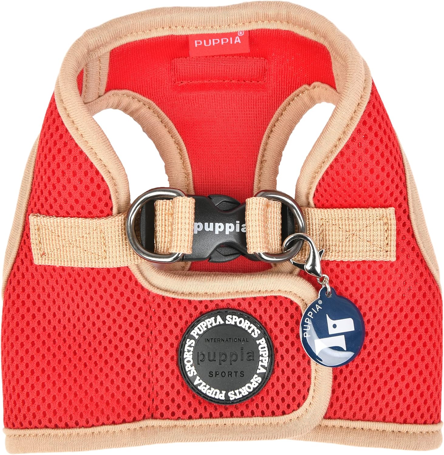 Puppia Soft Vest Dog Harness II Mesh Step-in All Season No Pull No Choke Walking Training for Small & Medium Dog - RED - XXL