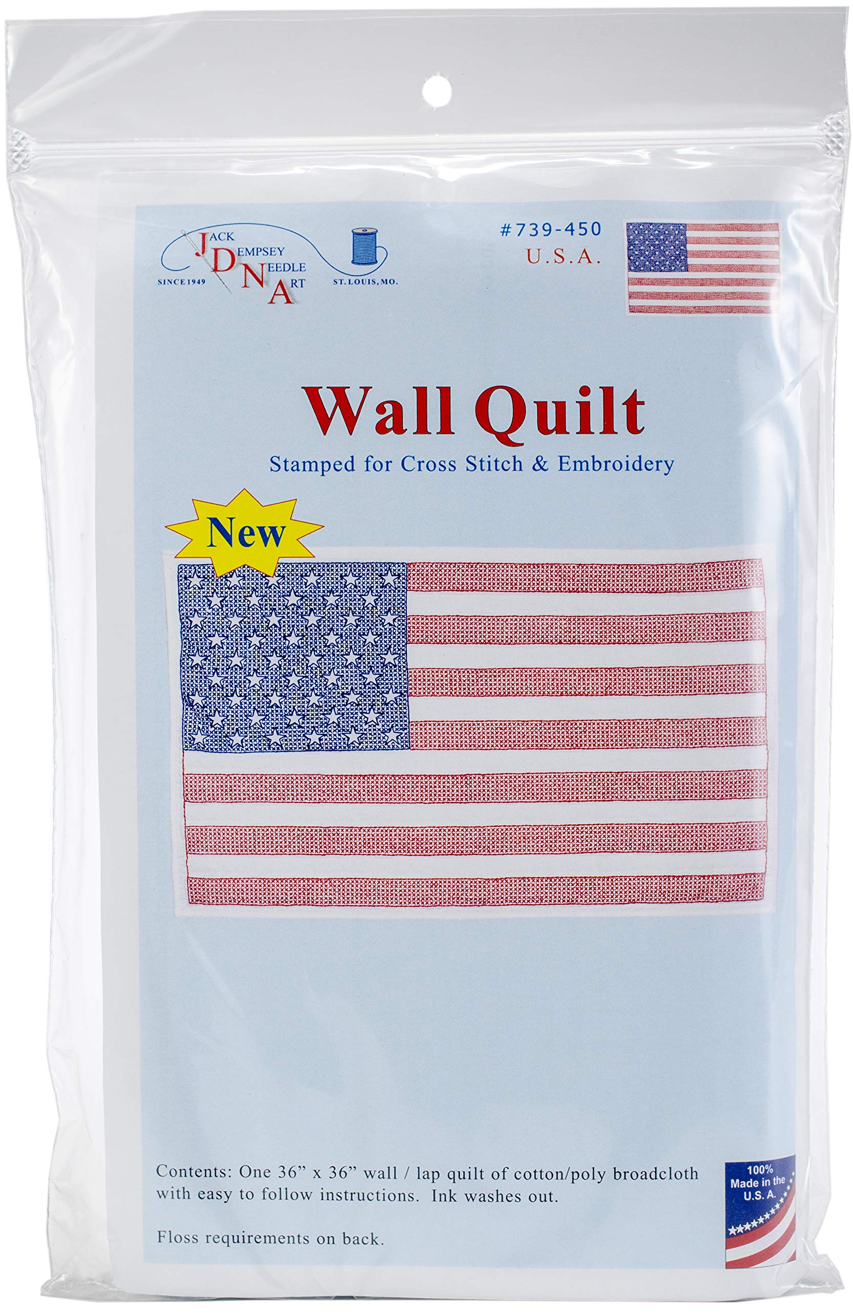 Jack Dempsey Trapunta Da Parete O Quilt 91x36 Cm – God Bless America, Misto Cotone, Kit Con Stampa - 4