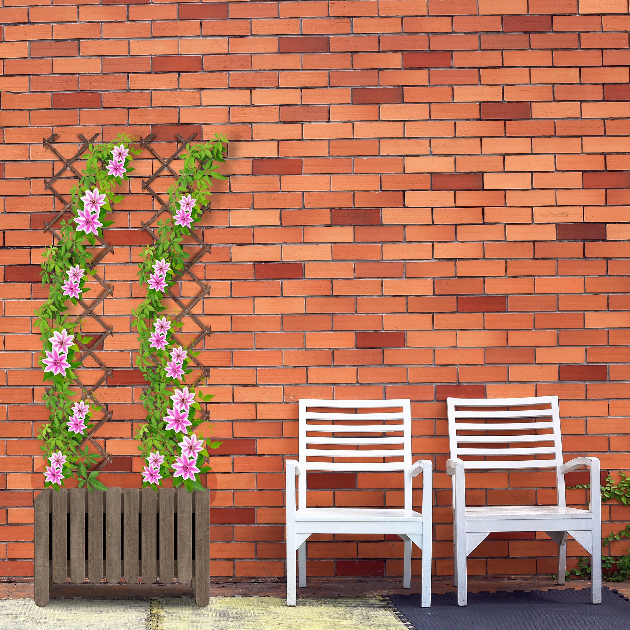 Relaxdays Tuteur à tomates en Lot de 3, Extensible, pour Plantes grimpantes, 180 cm, pour Jardin, Balcon, Marron