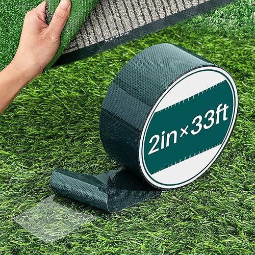 Miniatura 10 de Cinta de césped artificial de doble cara de 2 pulgadas x 16.5 pies, cinta de césped artificial autoadhesiva, cinta de césped artificial para césped,