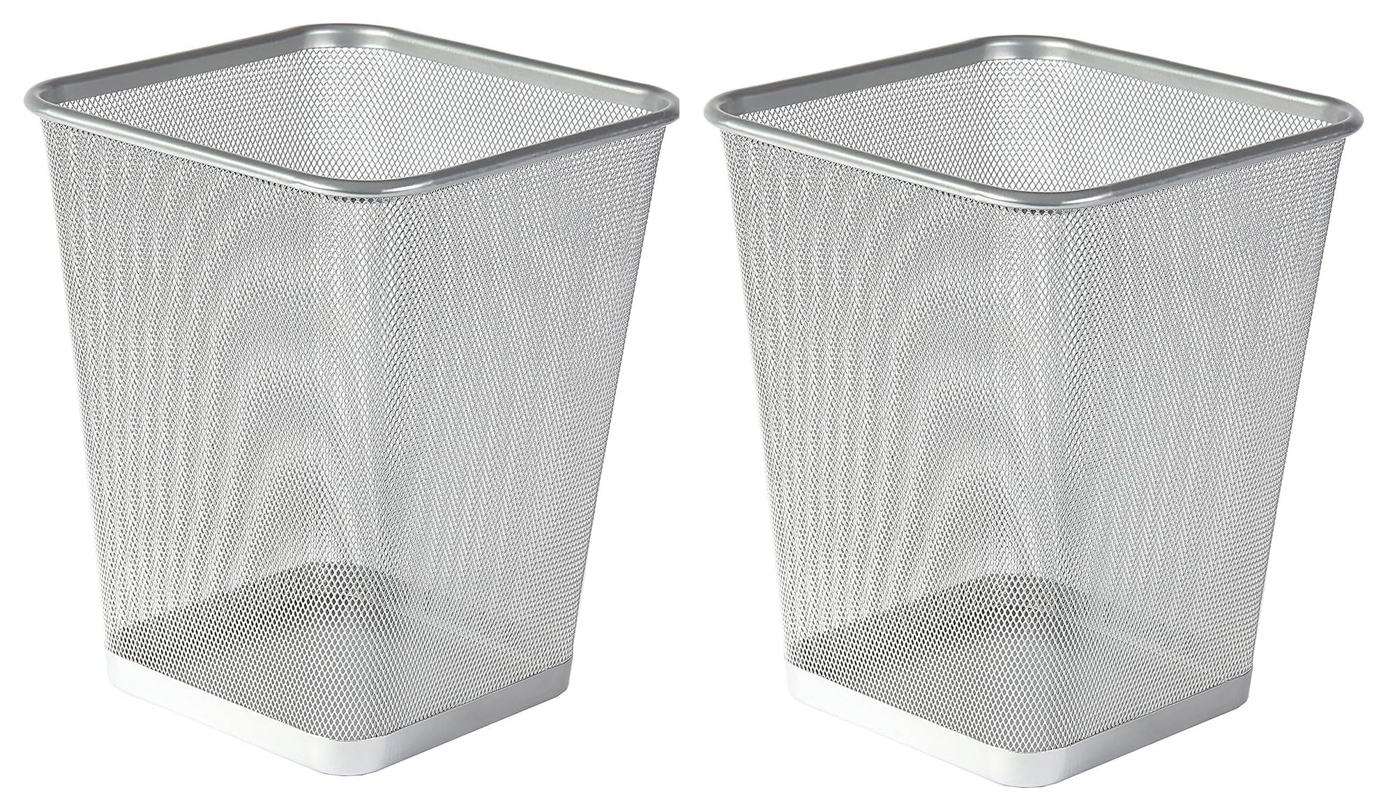 Best House | Metal Mesh Bin | Square | 9 Litres | GRAY | Metal Wire Waste Basket Bin | Paper Bin | Lightweight and Sturdy Rubbish Bin | Ideal for Kitchen Home Office Living Room Bedroom (Pack of 2)