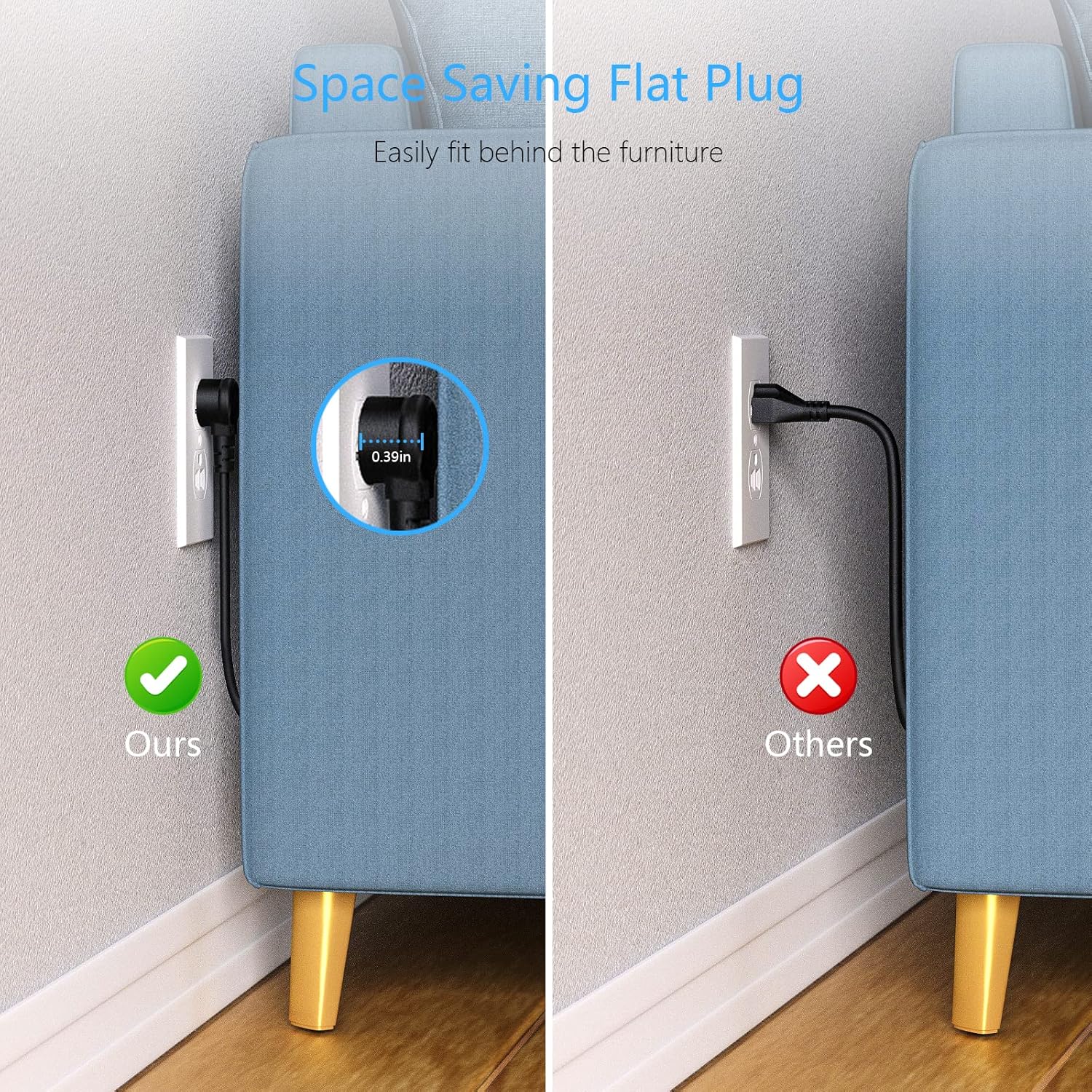 BESTEK PD20W Power Strip Tower with USB, Vertical Cube Mountable Power Outlet Extender with 3 Outlets, 3 USB-A & 1 USB-C Ports, 5-Foot Extension Cord and Detachable Base for Easy Mounting (Black)