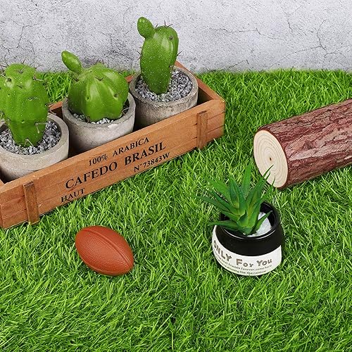 Miniatura 5 de TURSTIN 12 tapetes de césped artificial cuadrados de 12 x 12 pulgadas, parche de césped falso para interiores y exteriores, jardín, patio, balcón,