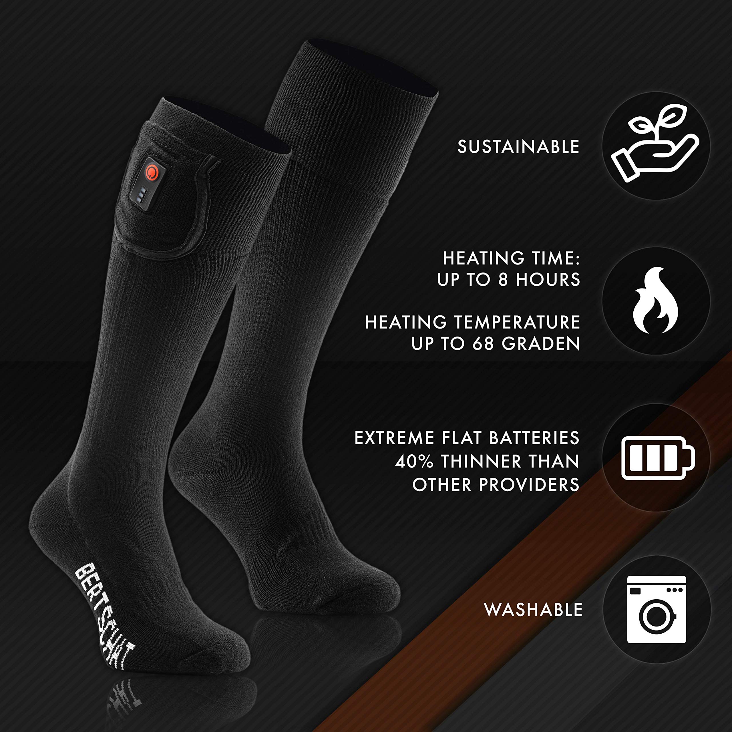 Calcetines térmicos BERTSCHAT® Pro - Modelo largo | USB