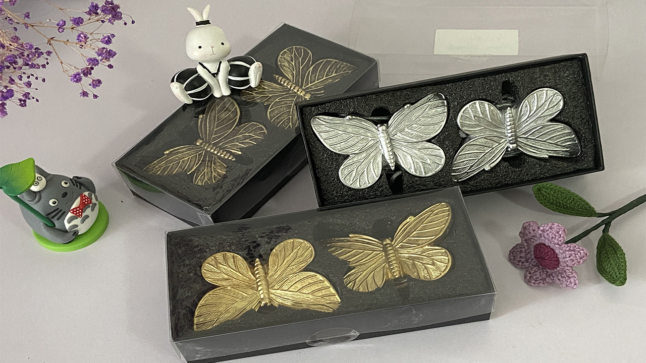 Fermatende Magnetici A Farfalla In Resina - 2 Pezzi Con Cordino, Design Elegante Per Tende - Foto 3