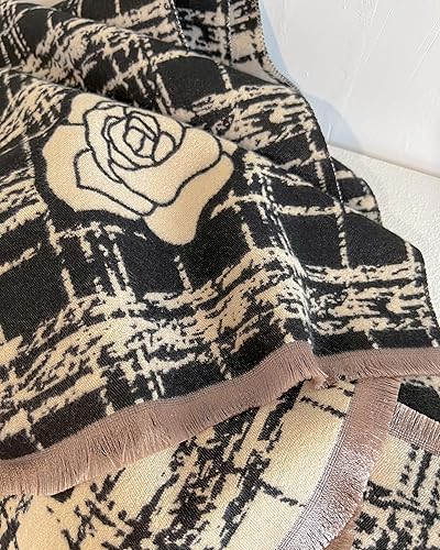 Miniatura 6 de iCuviy Bufandas grandes y suaves de pashmina, chales y envolturas para mujer, bufandas con sensación de cachemira