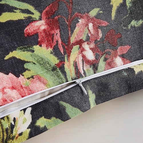 Miniatura 6 de HiEnd Accents - Juego de funda de edredón de 3 piezas de lino lavado con peonía, juego de cama tamaño Super King, juego de cama con estampado de