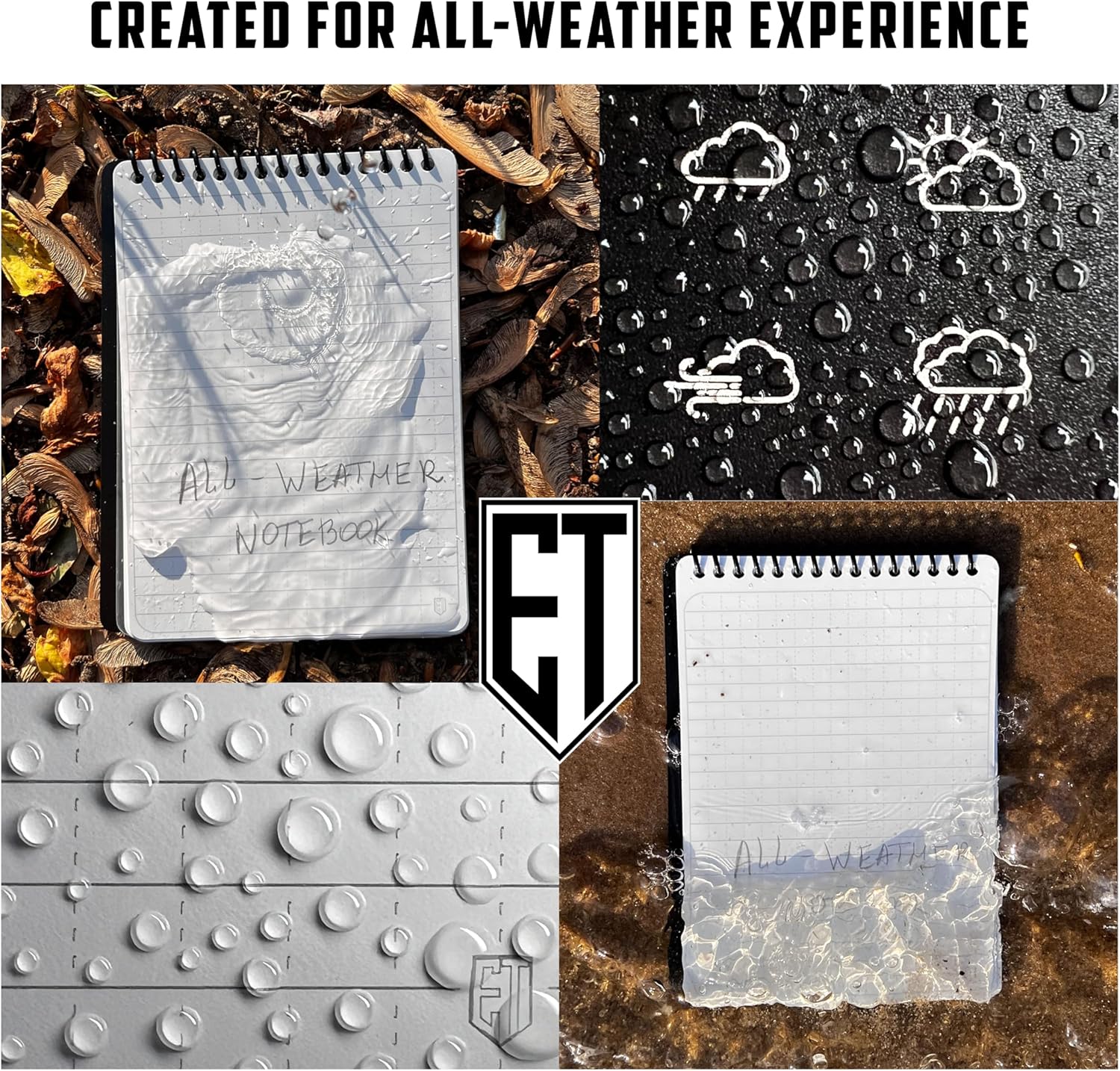 Ecopybook Waterproof Notepad, Waterproof Paper From Composite Material, Reusable Weatherproof Pocket Notebook, Top Spiral Notebook, Mini Notepad (Regular A6)