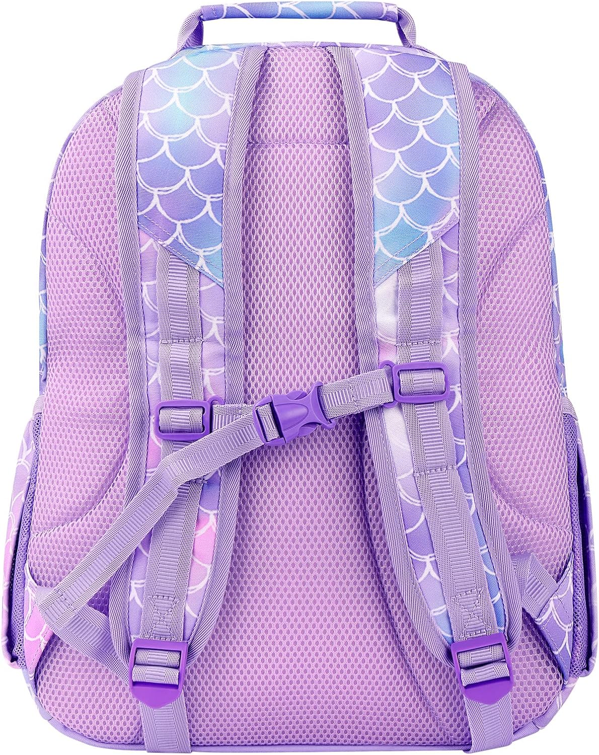 Choco Mocha Mermaid Backpack for Girls Backpack Elementary School Backpack for Kids Backpacks for Girls 17 inch Backpack for Girls 2nd 3rd Grade Mermaid Bookbag School Bag 6-8 with Chest Strap Purple