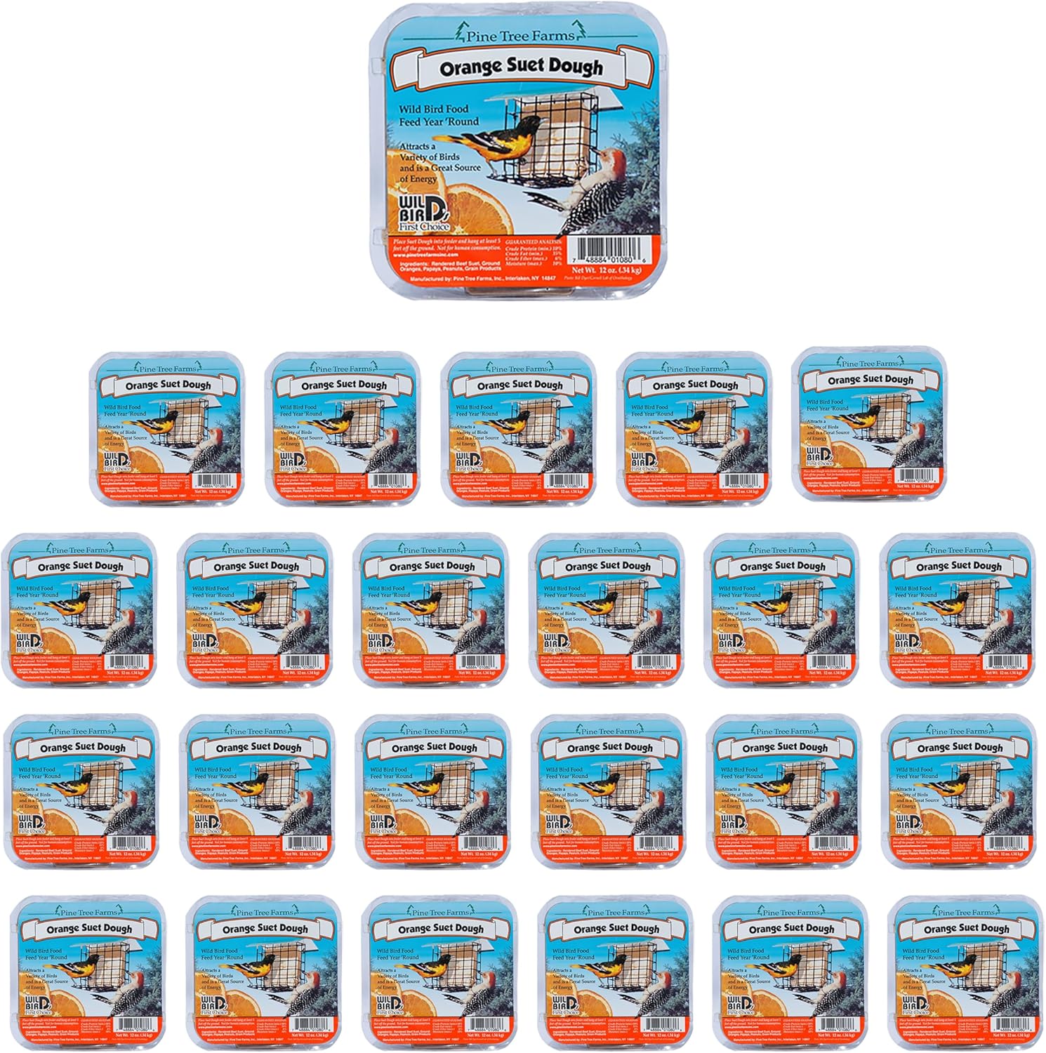 Pine Tree Farms Orange Suet Dough, 12 oz., Pack of 24