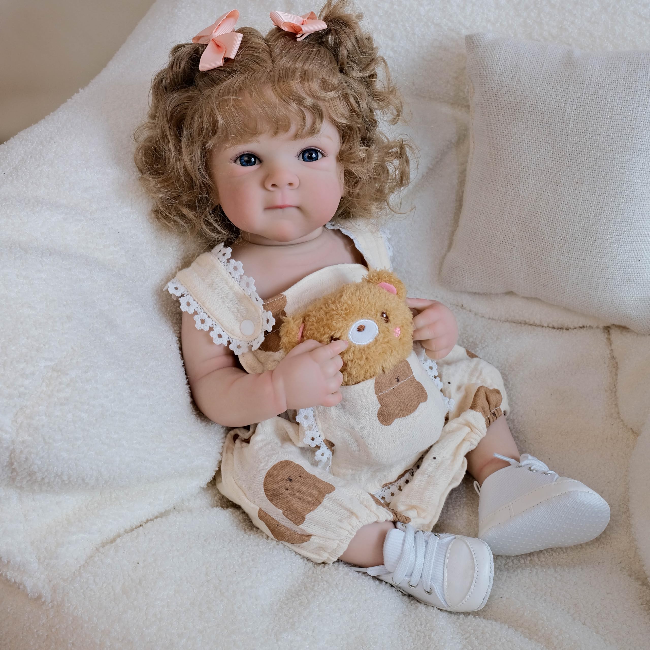 Anano Muñecas Bebé Reborn - 18" Reborn Vinilo Cuerpo Completo Realista Muñeca Bebé la Vida Real, Dormilona y Suave Muñeca Recién Nacida con Peso Realista Accesorios Juguetes Regalo para Edades de 3